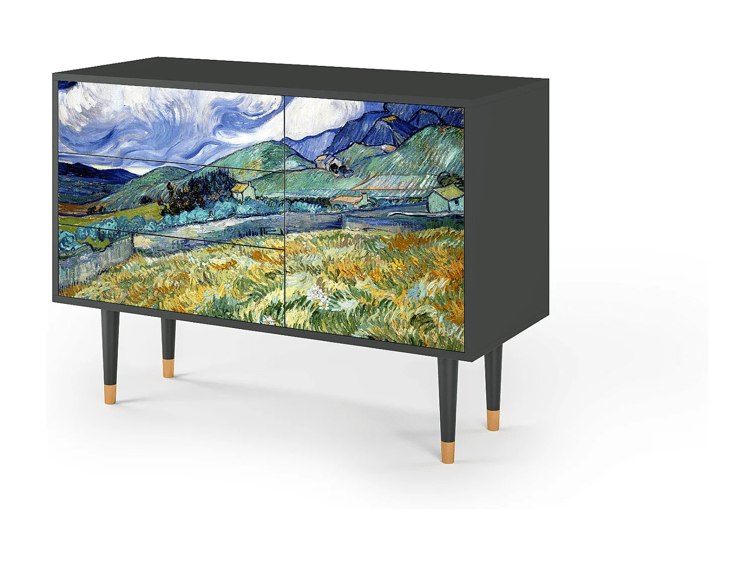 Kredens - 115х84х41 cm - S3 - Landscape, Antracyt