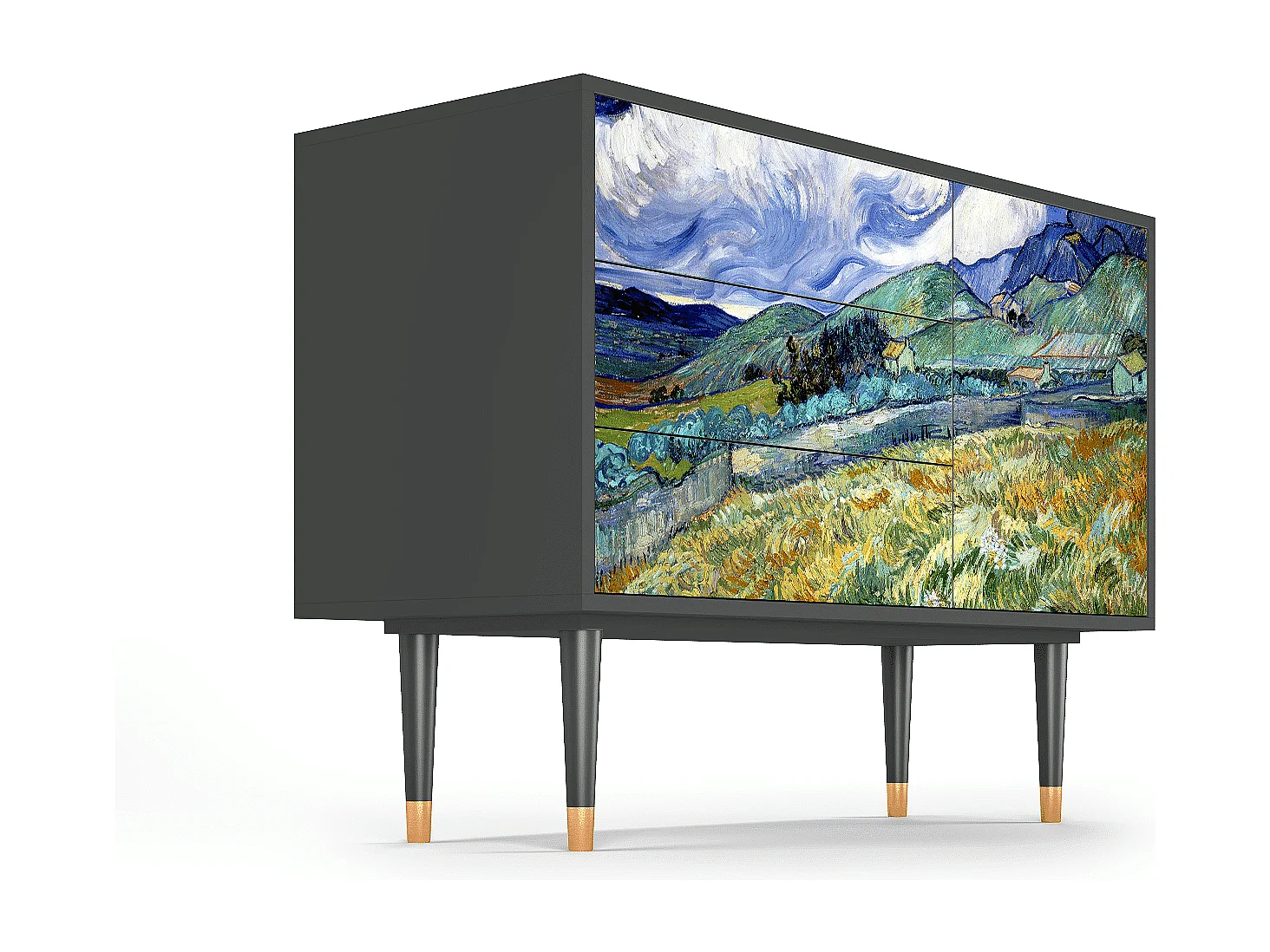 Kredens - 115х84х41 cm - S3 - Landscape, Antracyt