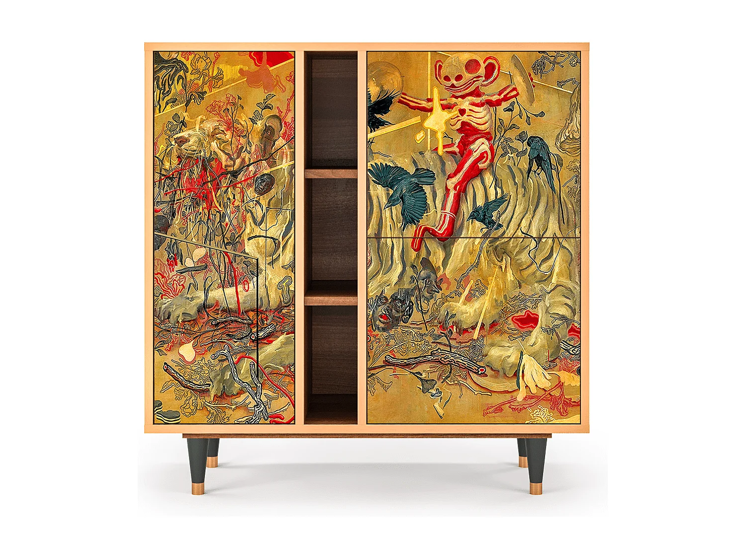 Sideboard - 94х96х41 cm - BS5 - Blood by James Jean, Walnuss