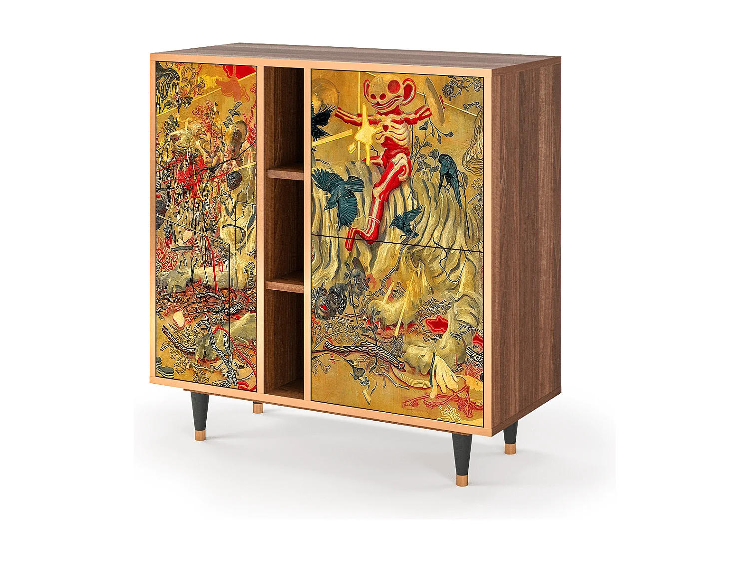 Sideboard - 94х96х41 cm - BS5 - Blood by James Jean, Walnuss