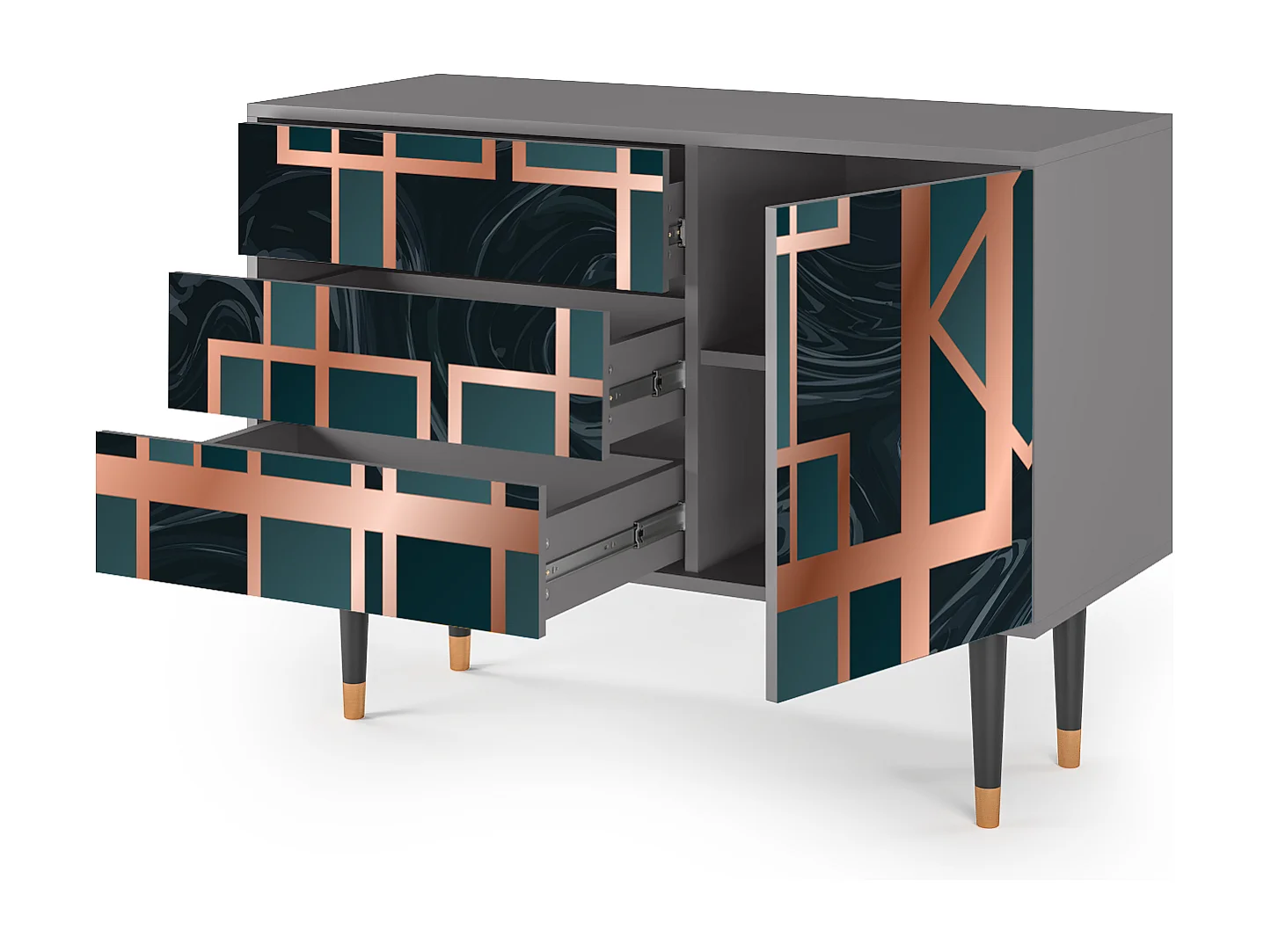 Buffet - 115х84х41 cm - S3 - Emerald Metro, Gris