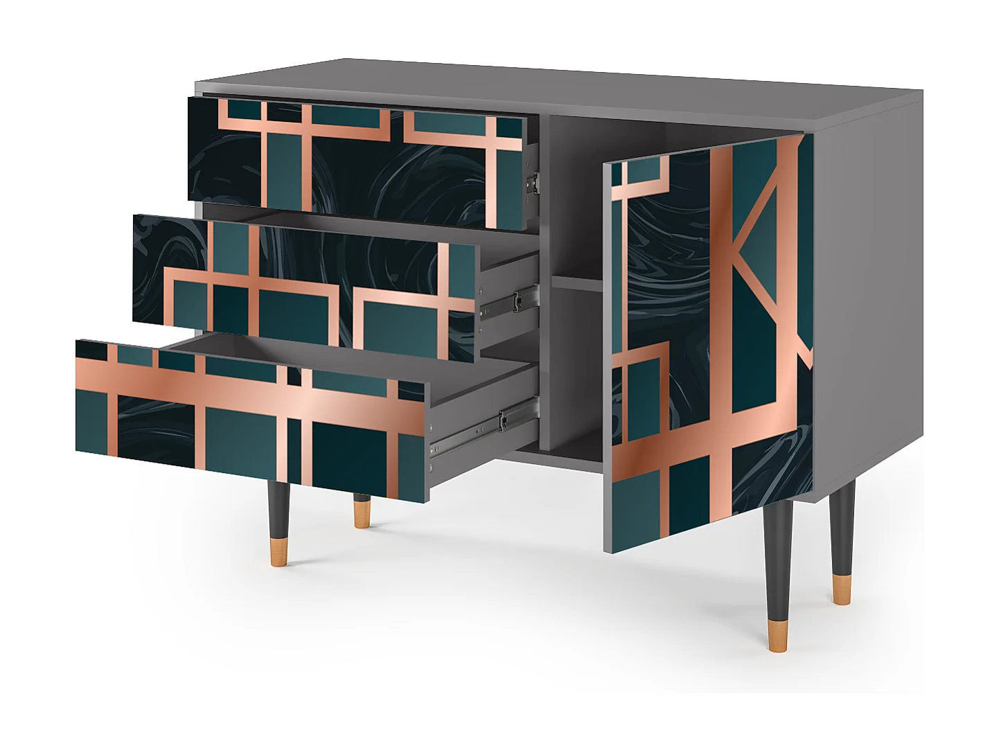 Dressoir - 115х84х41 cm - S3 - Emerald Metro, Grijs