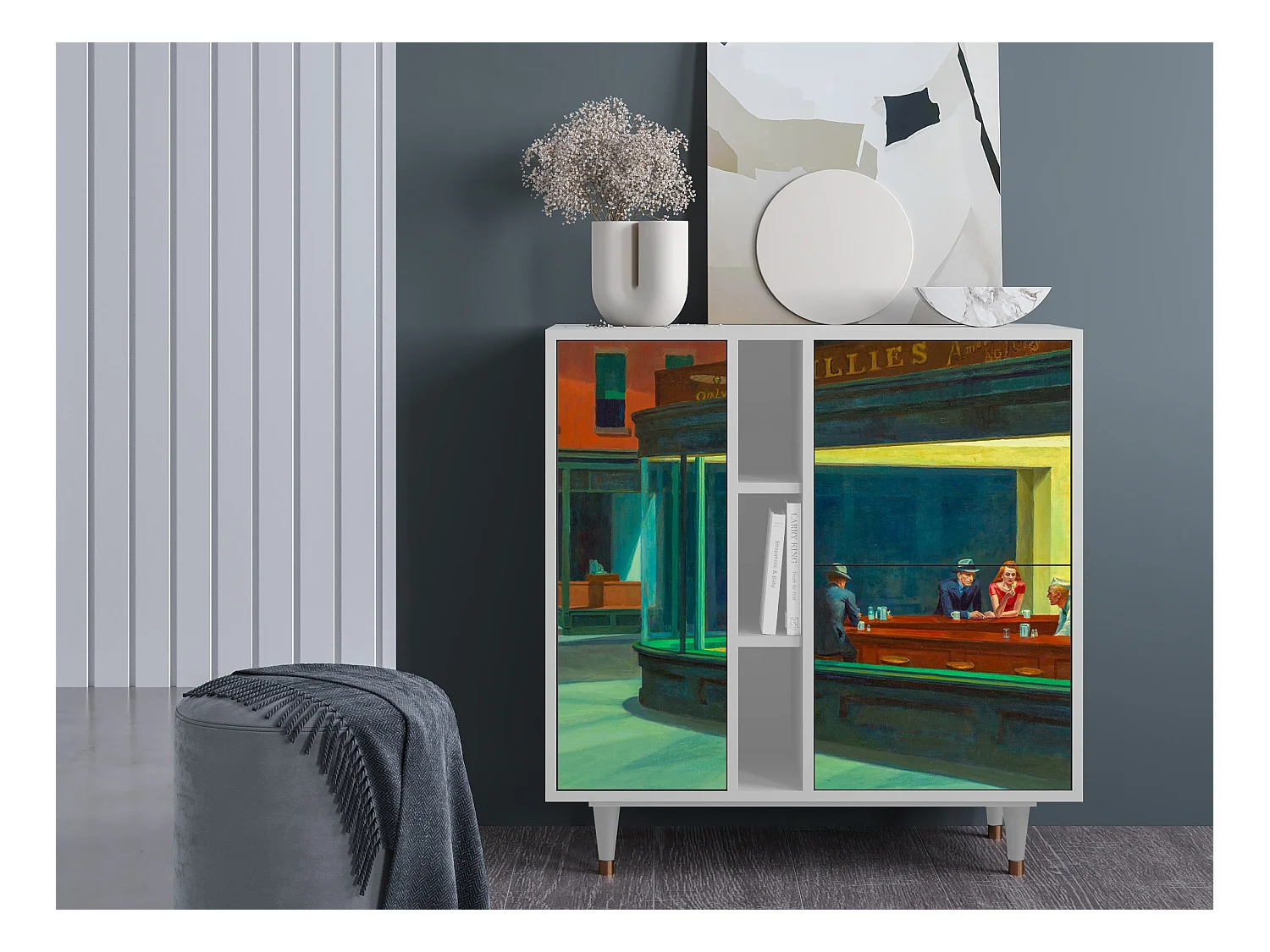 Credenza - 94х96х41 cm - BS5 - Nighthawks by Hopper, Bianco
