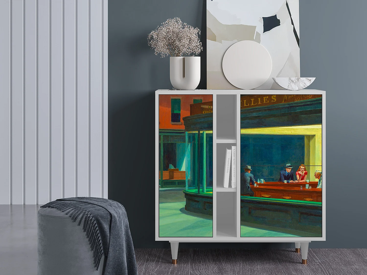 Buffet - 94х96х41 cm - BS5 - Nighthawks by Hopper, Blanc