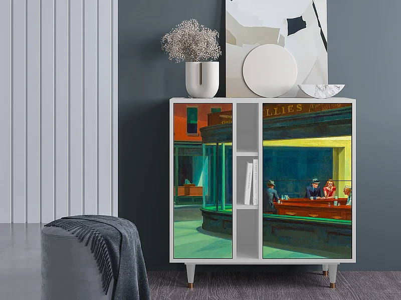 Buffet - 94х96х41 cm - BS5 - Nighthawks by Hopper, Blanc