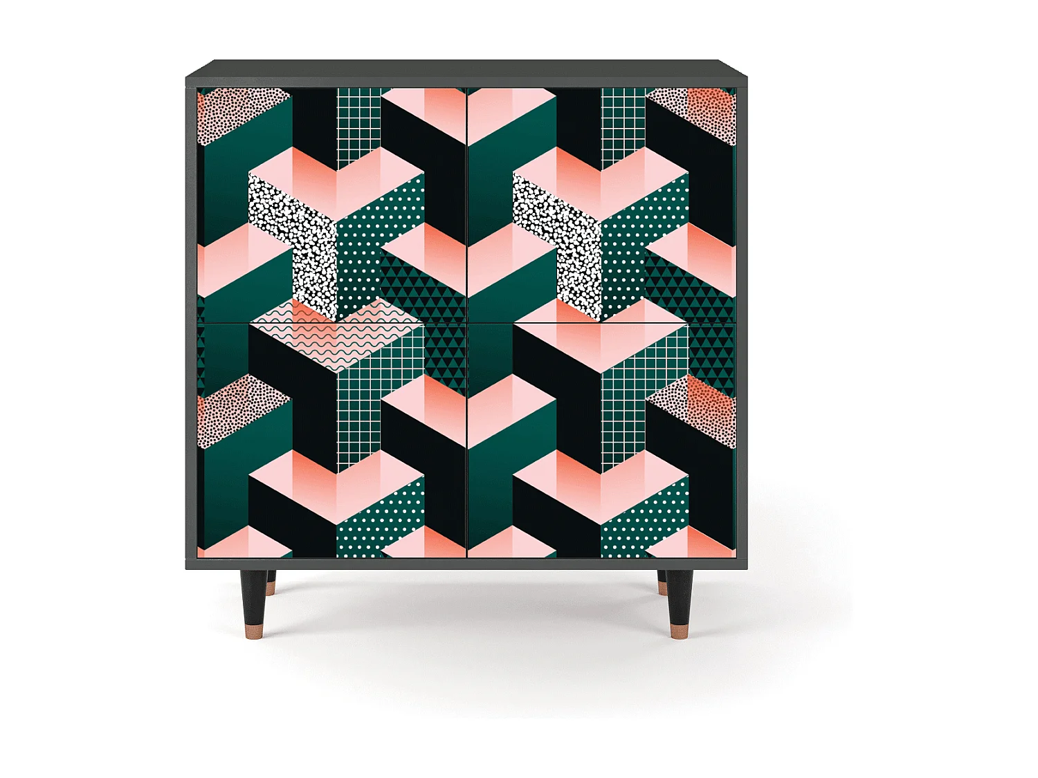 Buffet - 94x96x48 cm - BS3 - Geometric Madness, Anthracite