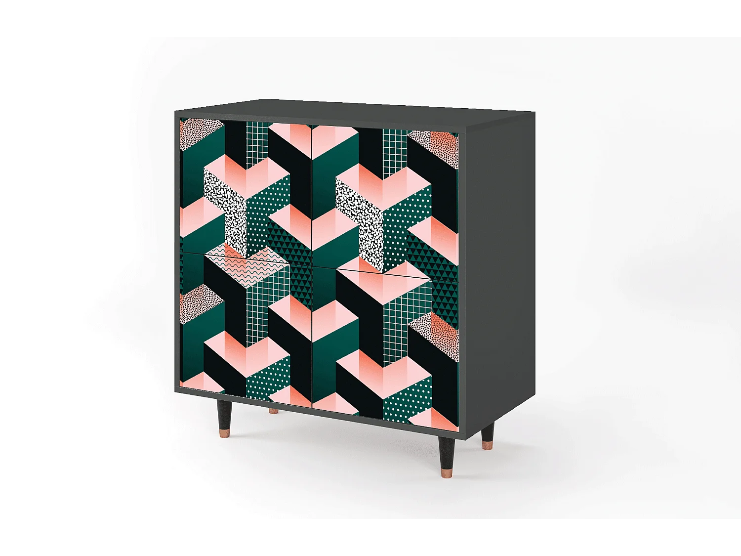 Buffet - 94x96x48 cm - BS3 - Geometric Madness, Anthracite