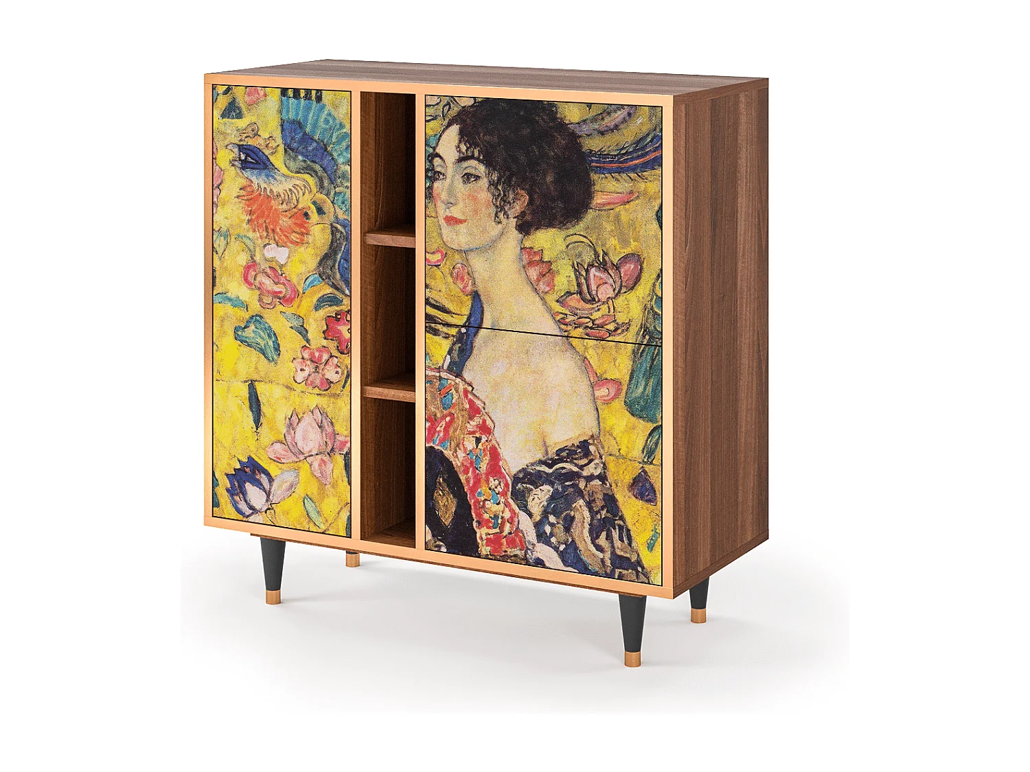 Buffet - 94х96х41 cm - BS5 - Lady with Fan by Klimt, Noyer