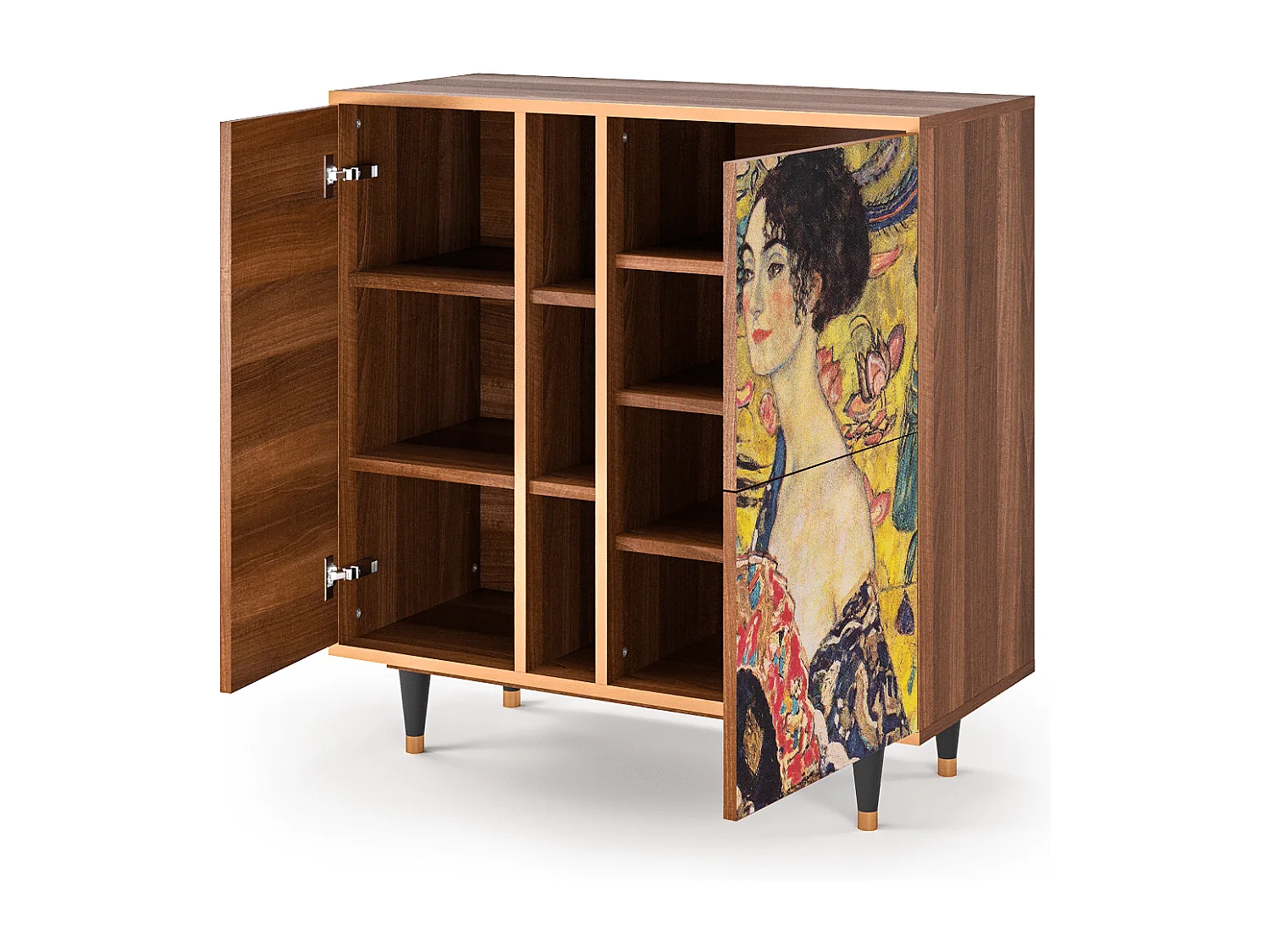 Buffet - 94х96х41 cm - BS5 - Lady with Fan by Klimt, Noyer