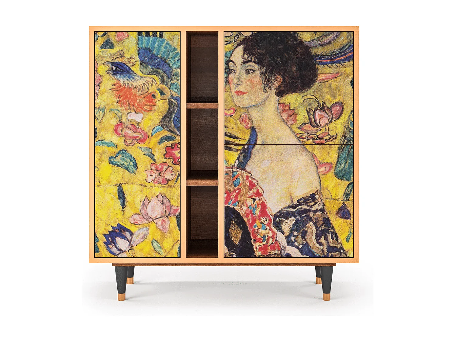 Buffet - 94х96х41 cm - BS5 - Lady with Fan by Klimt, Noyer