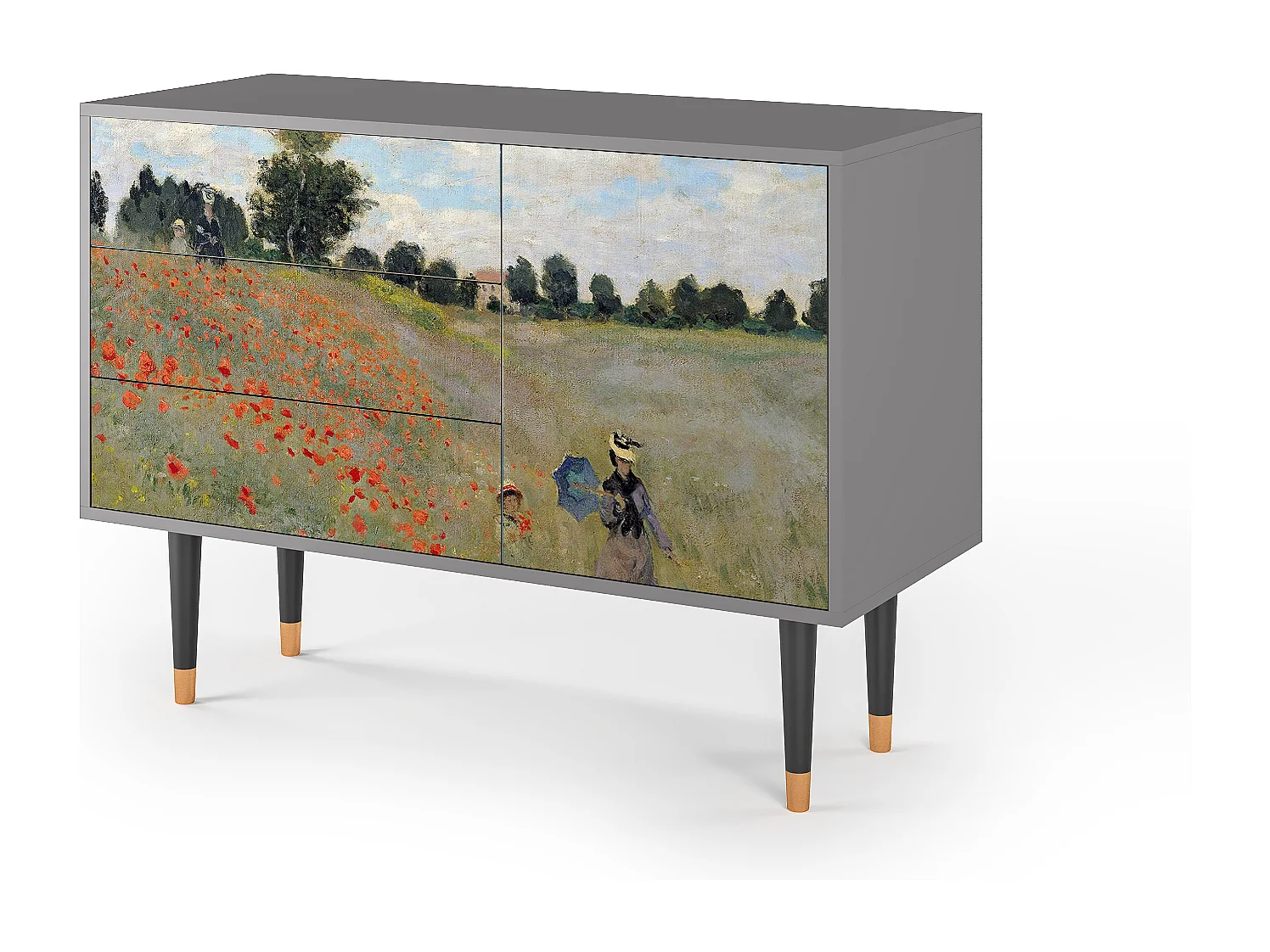 Kredens - 115х84х41 cm - S3 - The Poppy Field   , Szary