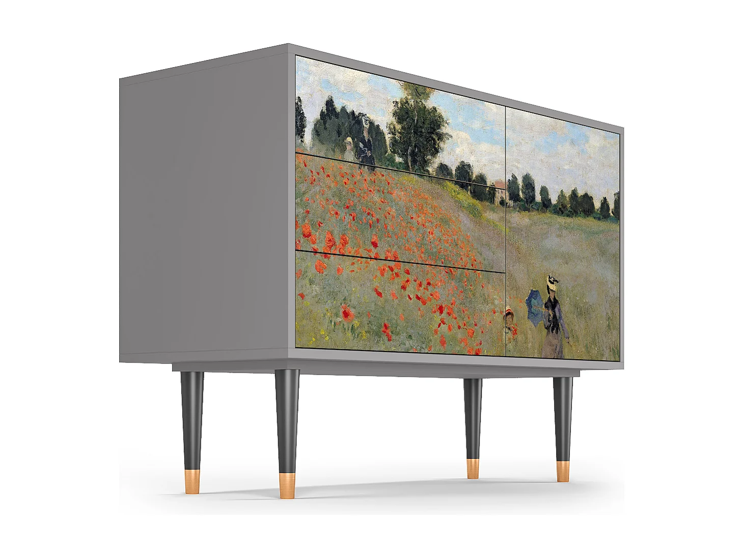 Kredens - 115х84х41 cm - S3 - The Poppy Field   , Szary