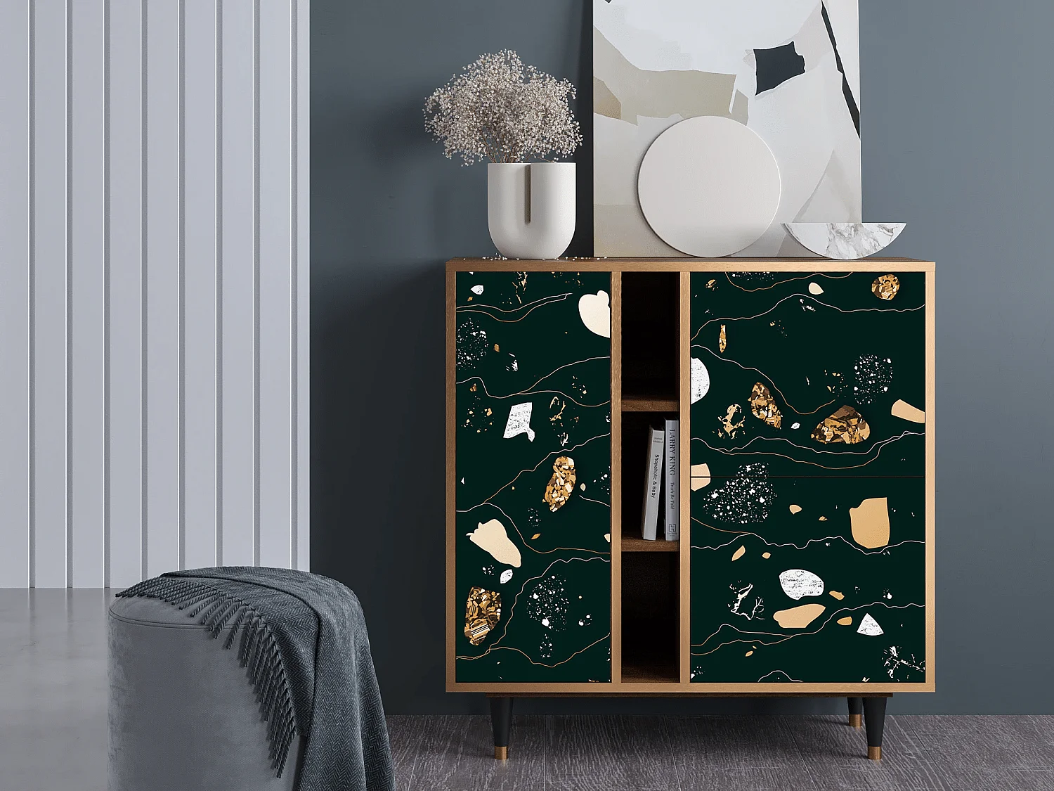 Buffet - 94х96х41 cm - BS5 - Space Rocks, Noyer