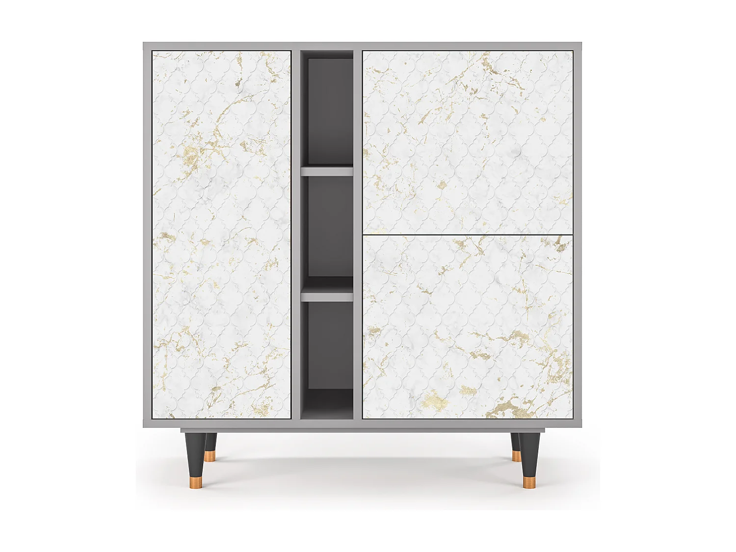 Kredens - 94х96х41 cm - BS5 - Sweet Cotton, Szary