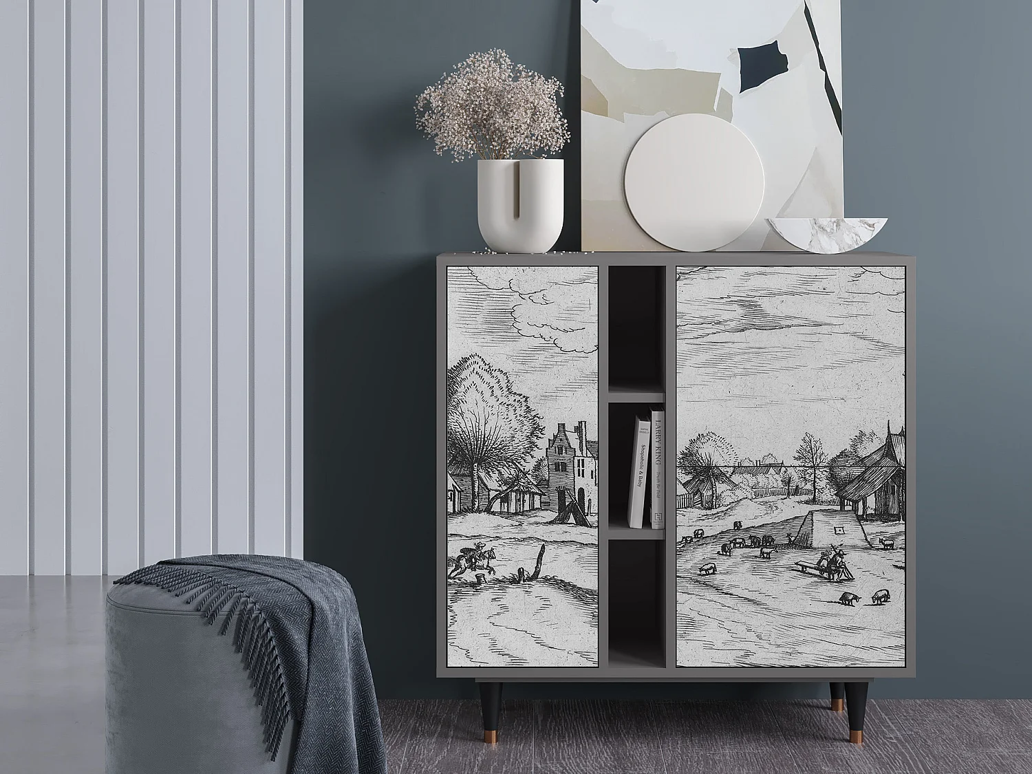 Buffet - 94х96х41 cm - BS5 - Country Village, Gris