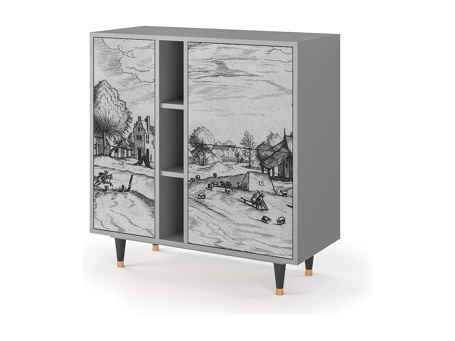 Buffet - 94х96х41 cm - BS5 - Country Village, Gris