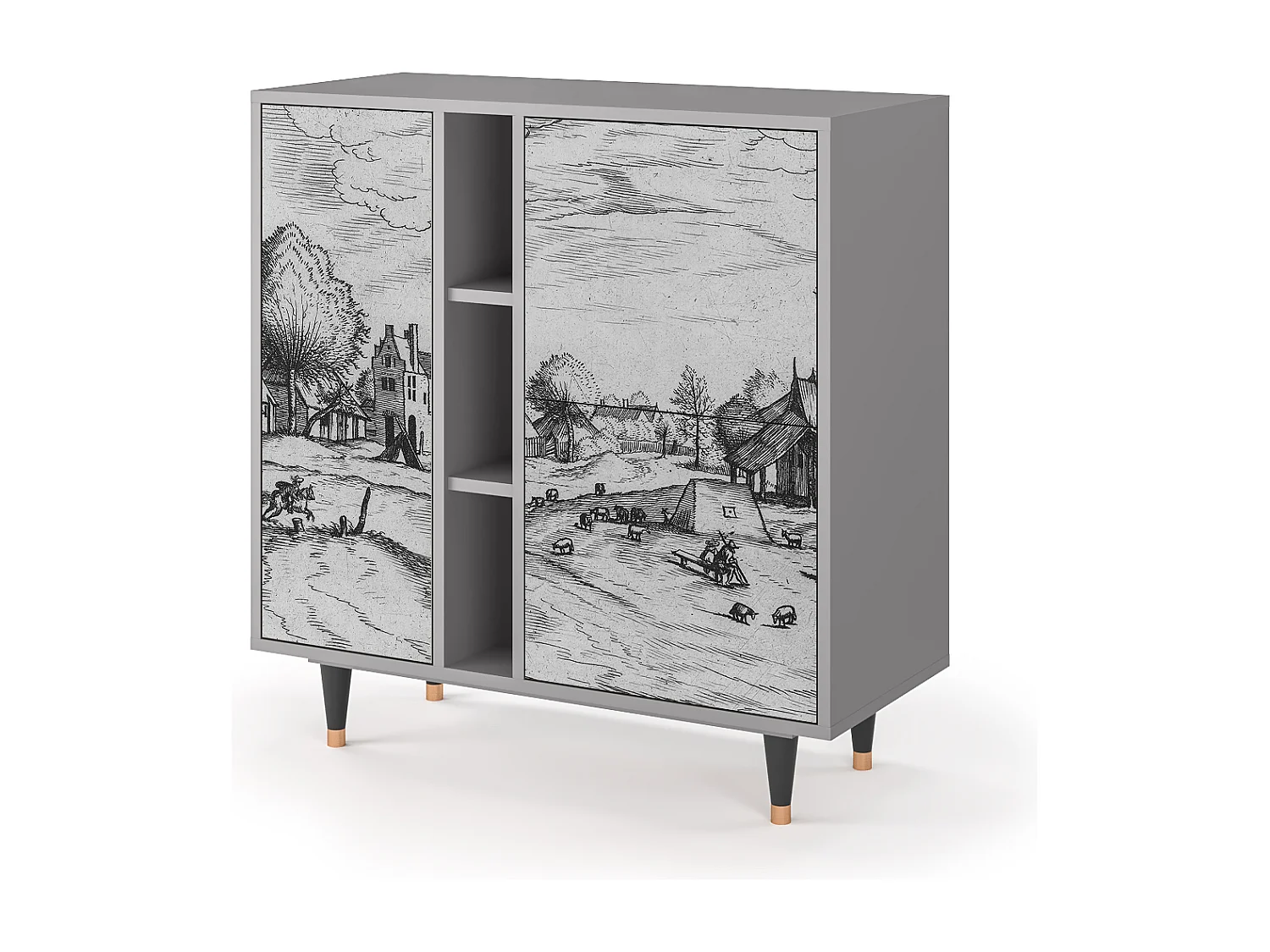 Buffet - 94х96х41 cm - BS5 - Country Village, Gris