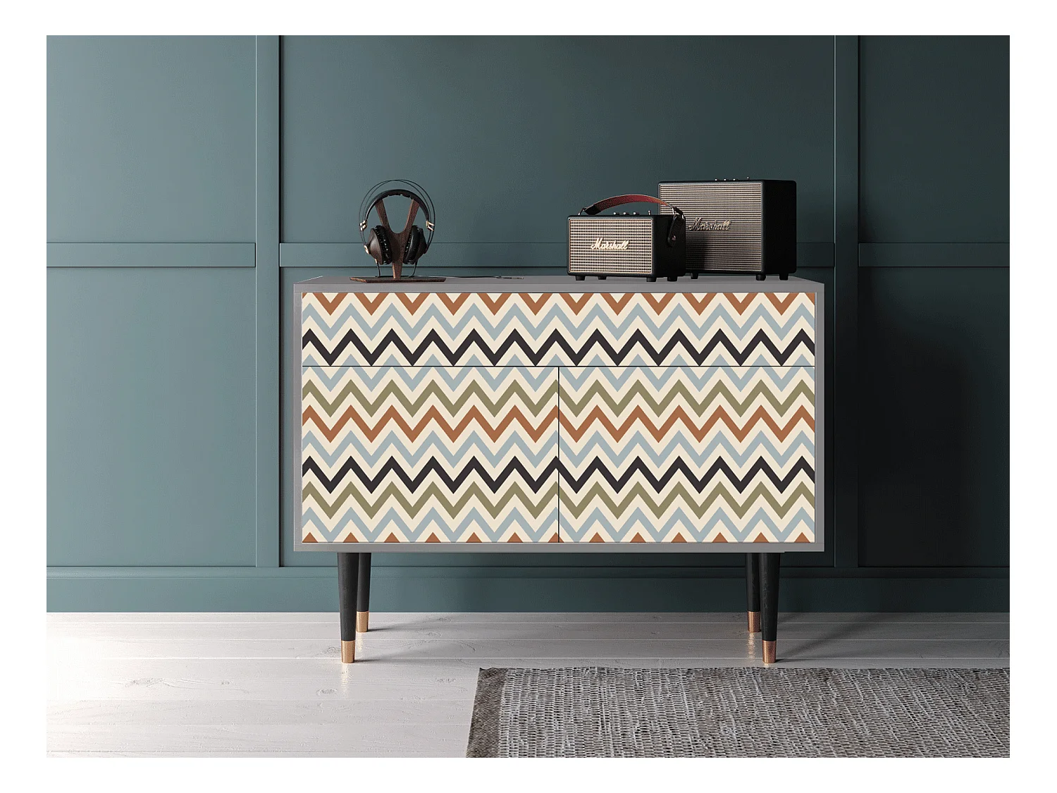 Dressoir - 115x85x48 cm - BS4 - Bright Ripple, Grijs