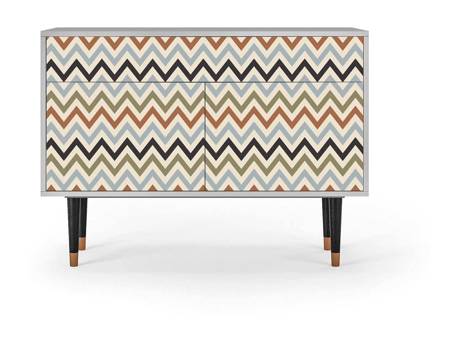 Kredens - 115x85x48 cm - BS4 - Bright Ripple, Szary