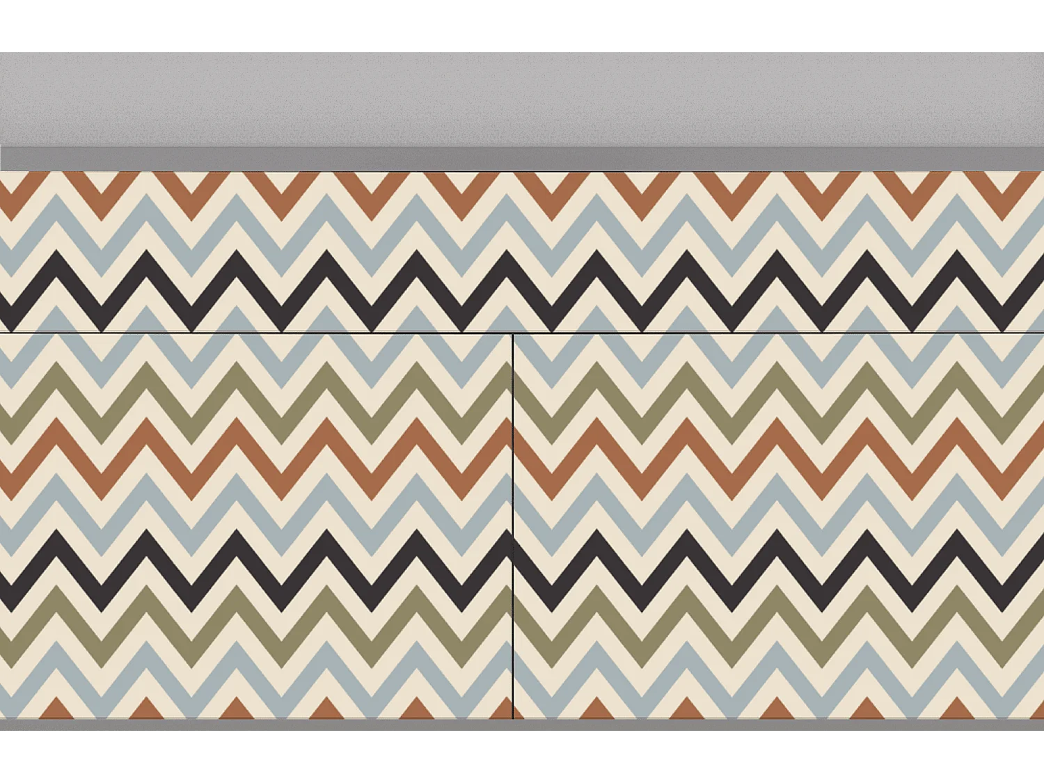 Kredens - 115x85x48 cm - BS4 - Bright Ripple, Szary