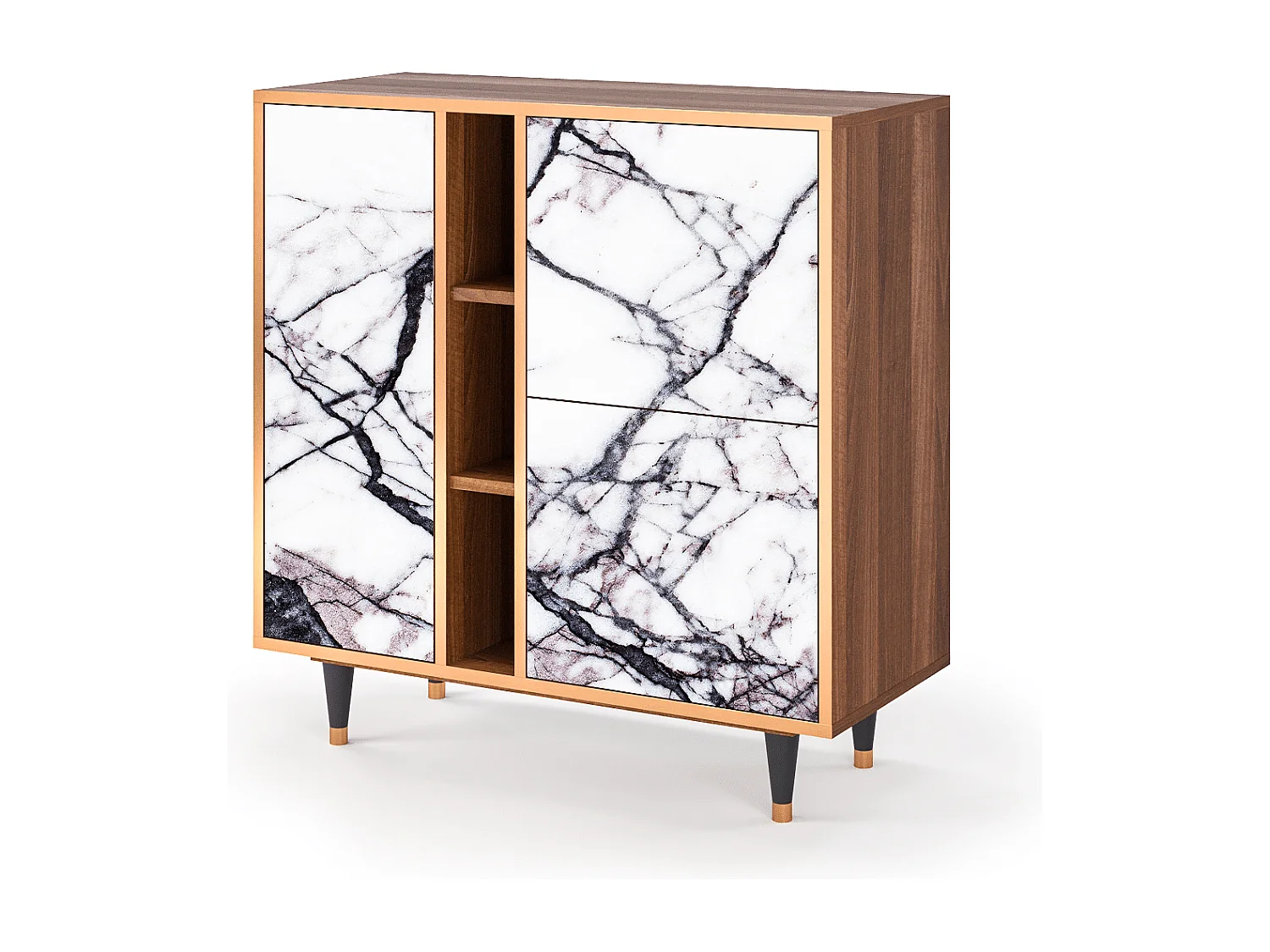 Sideboard - 94х96х41 cm - BS5 - Raven Marble, Walnuss