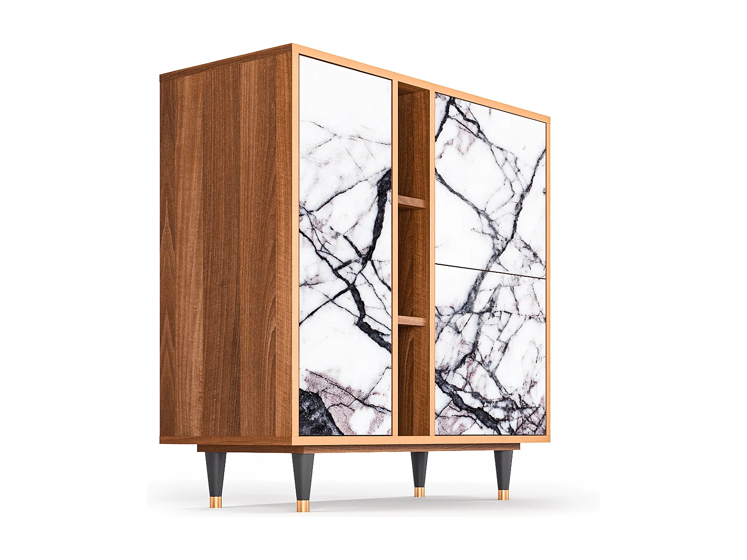 Sideboard - 94х96х41 cm - BS5 - Raven Marble, Walnuss