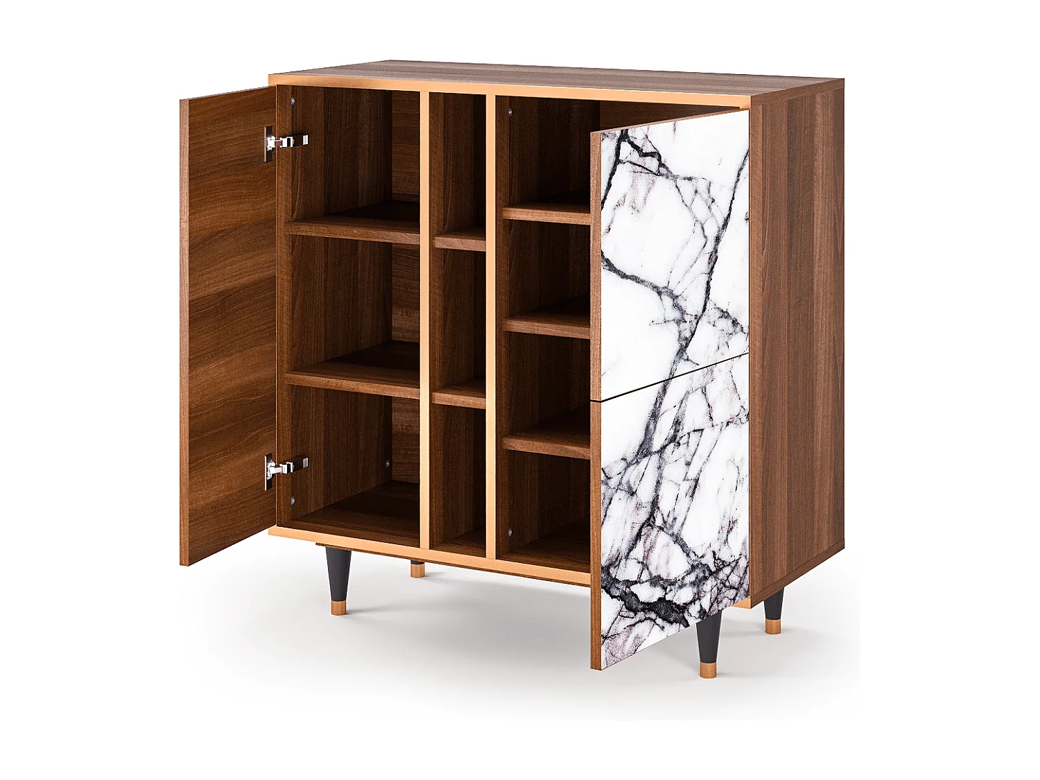 Sideboard - 94х96х41 cm - BS5 - Raven Marble, Walnuss