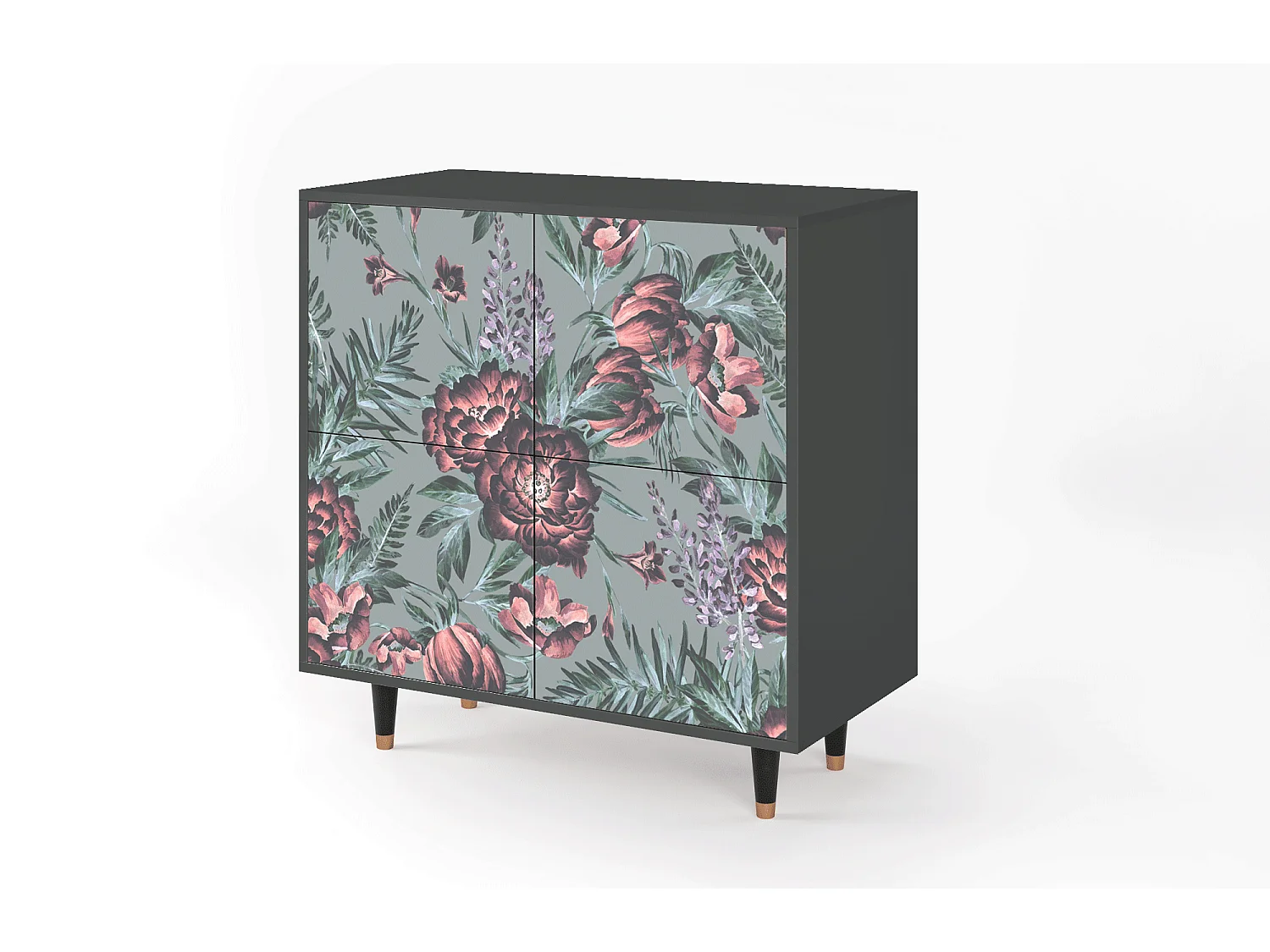 Aparador - 94x96x48 cm - BS3 - Light Peonies, Antracita