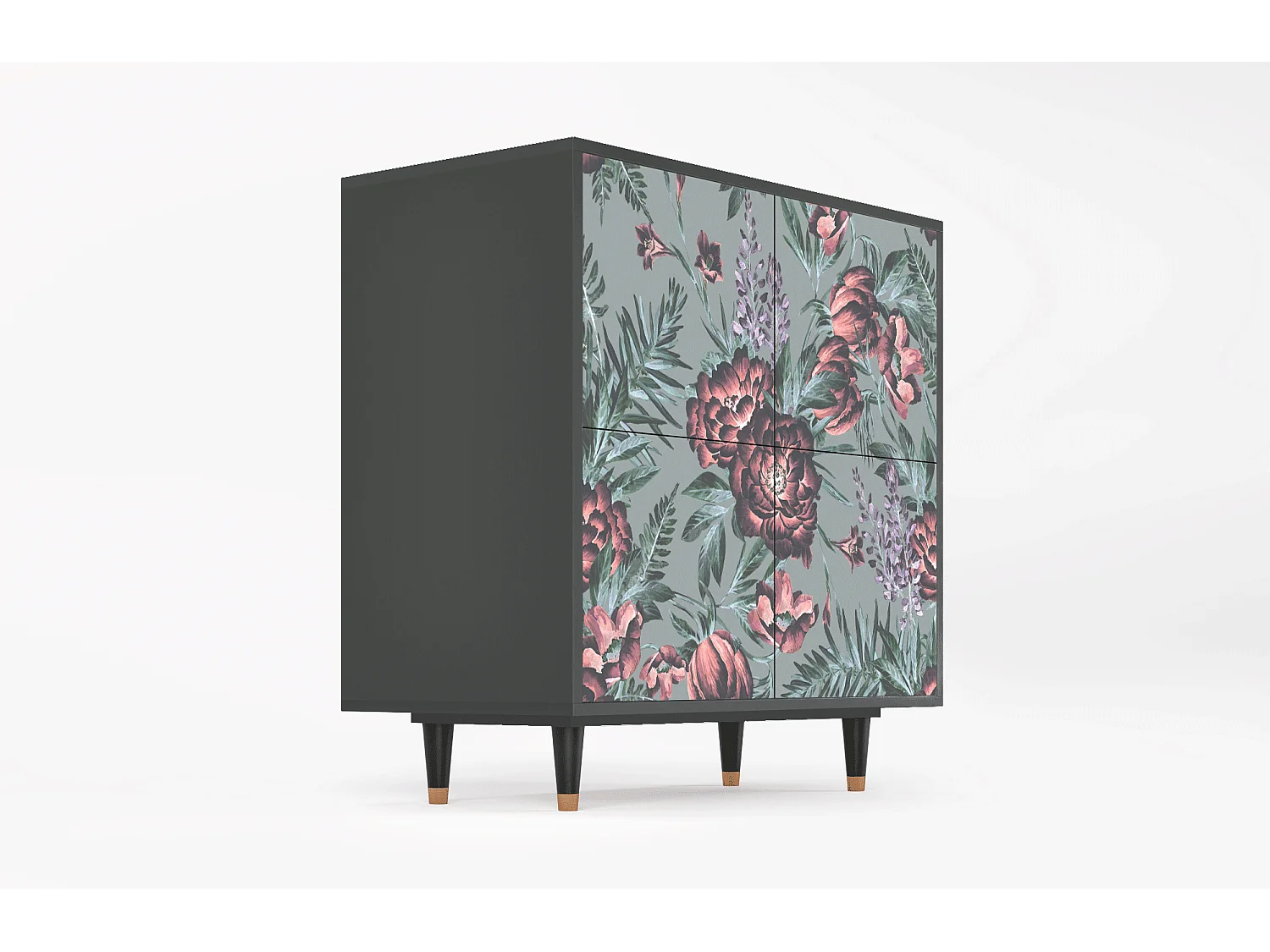 Sideboard - 94x96x48 cm - BS3 - Light Peonies, Anthrazit