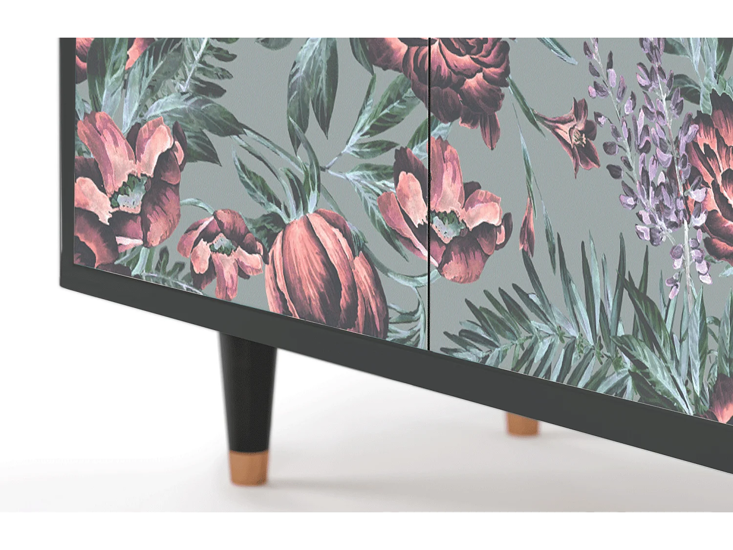 Sideboard - 94x96x48 cm - BS3 - Light Peonies, Anthrazit
