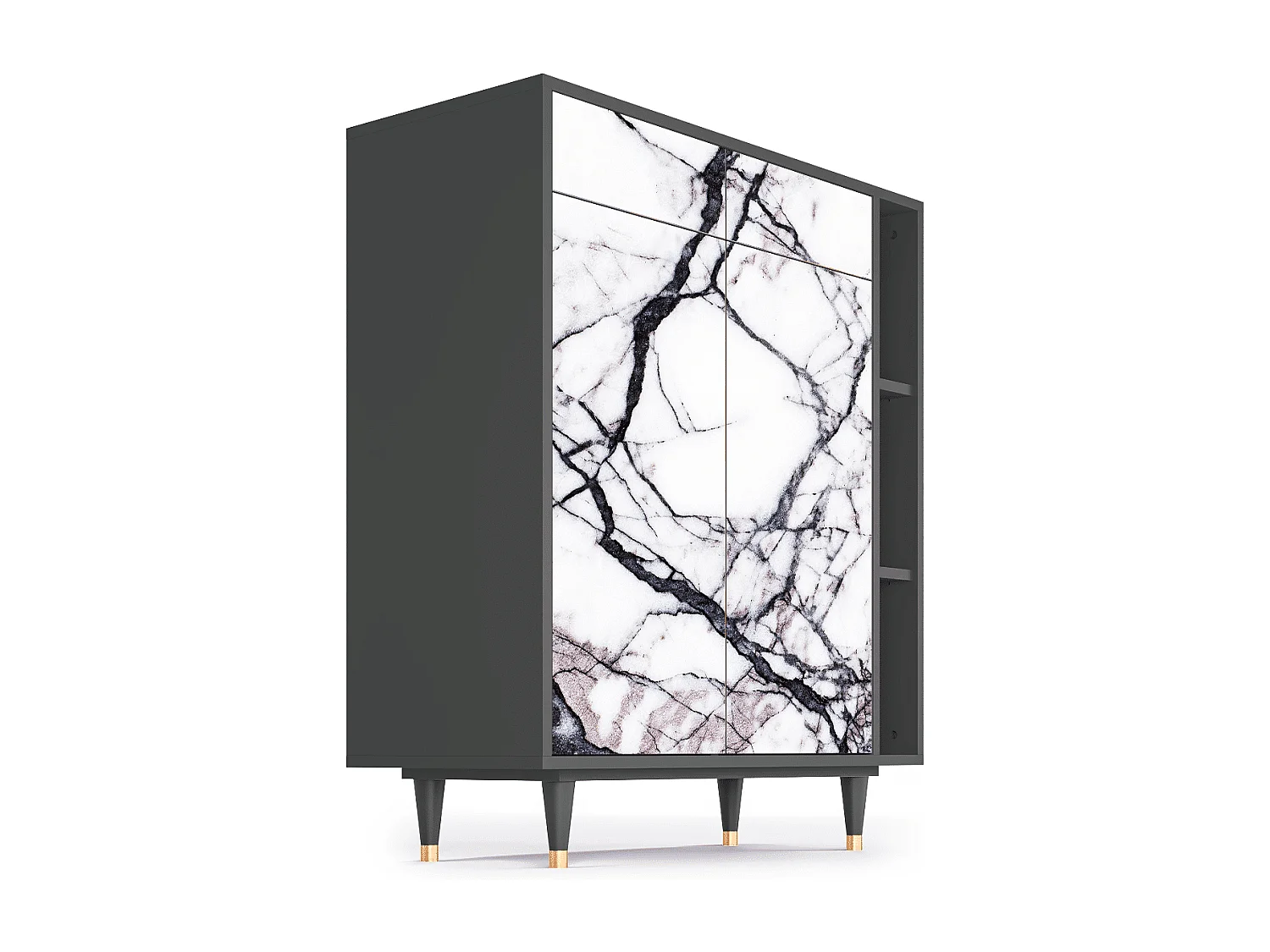 Dressoir - 96х110х41 cm - BS6 - Raven Marble, Antraciet