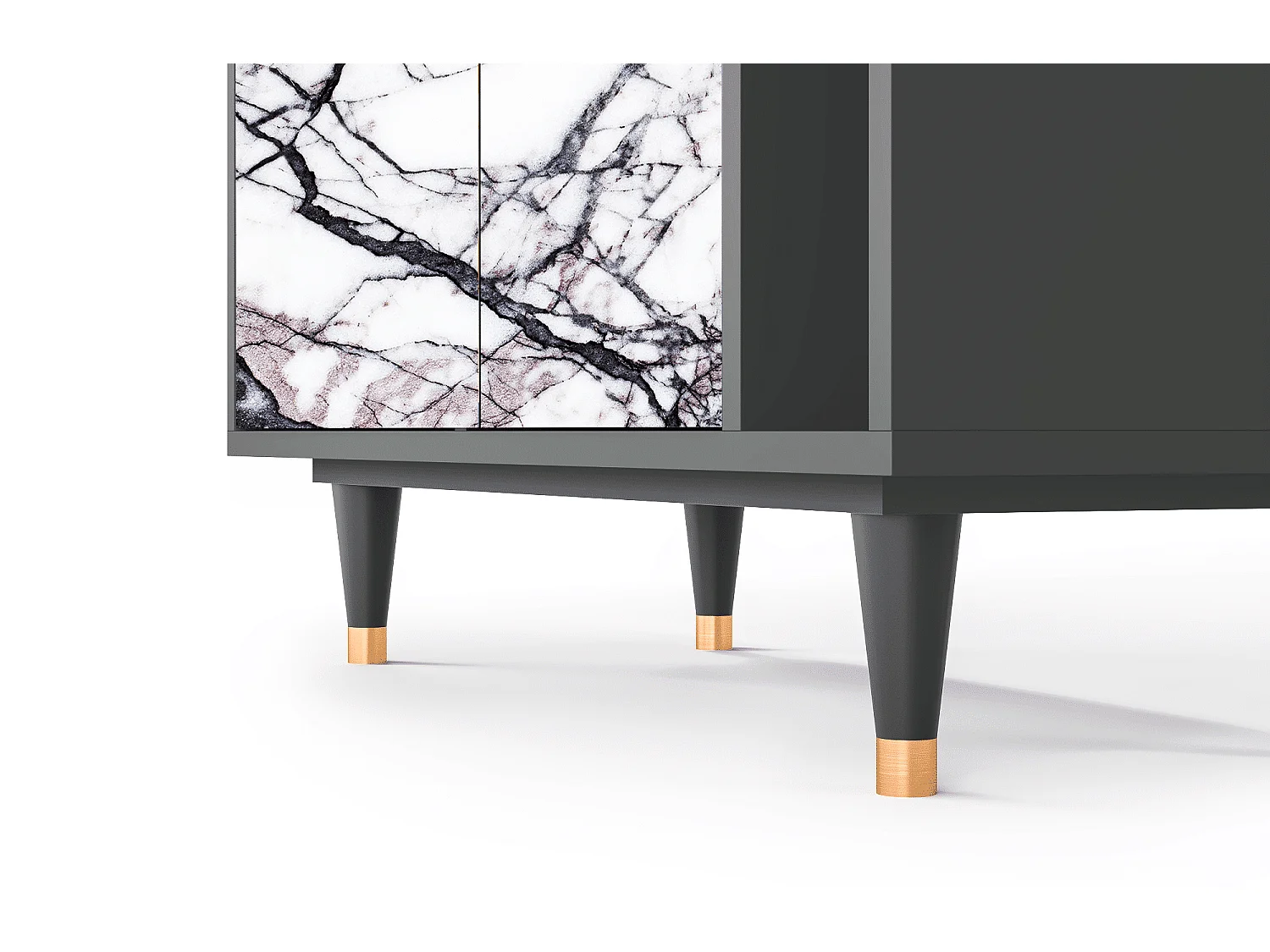 Dressoir - 96х110х41 cm - BS6 - Raven Marble, Antraciet