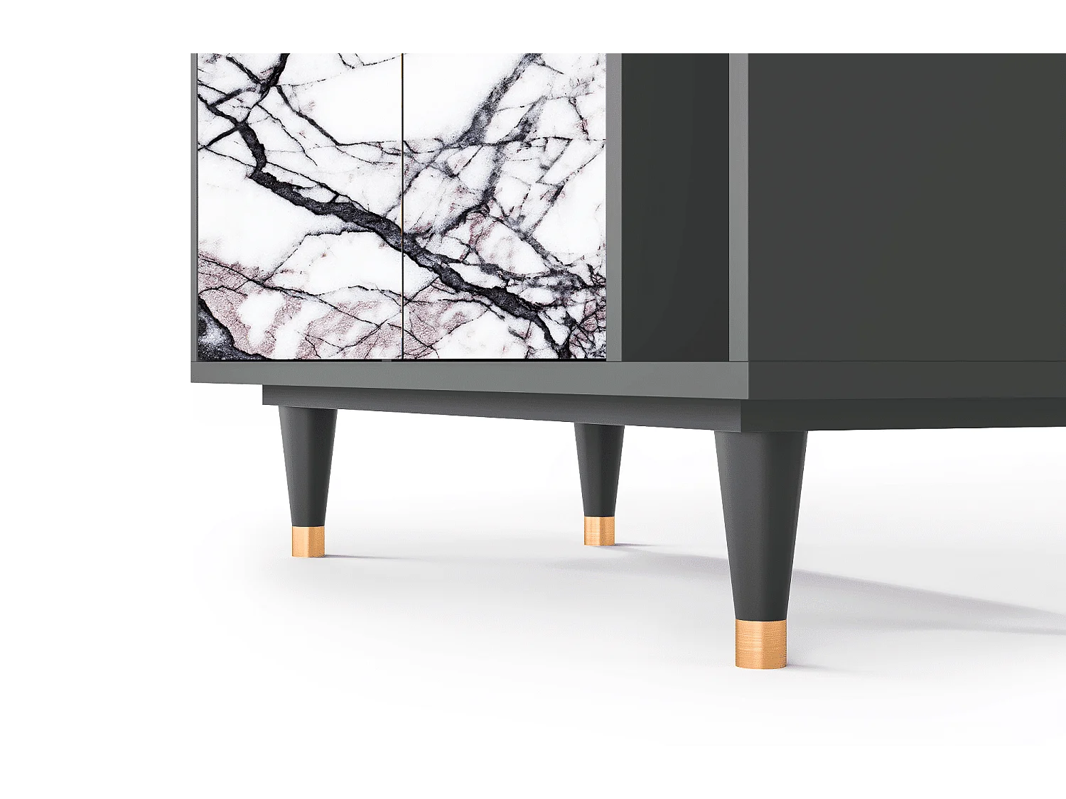 Kredens - 96х110х41 cm - BS6 - Raven Marble, Antracyt