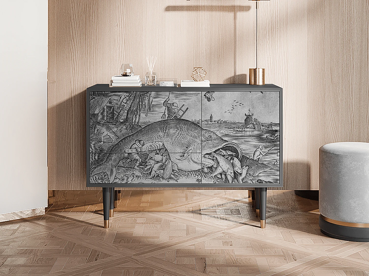 Buffet - 115х84х41 cm - S3 - Big Fish Eat Little, Anthracite
