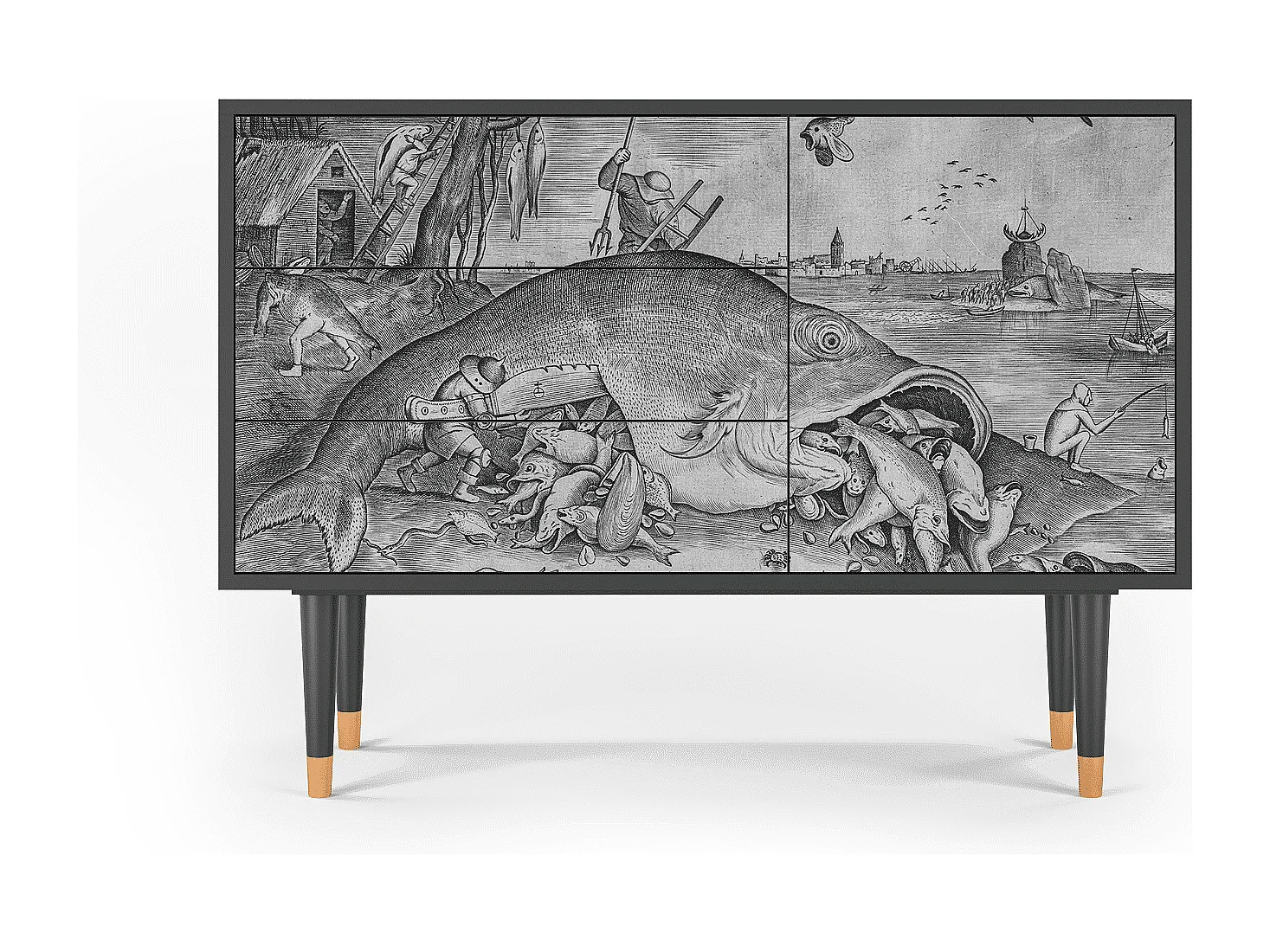 Buffet - 115х84х41 cm - S3 - Big Fish Eat Little, Anthracite
