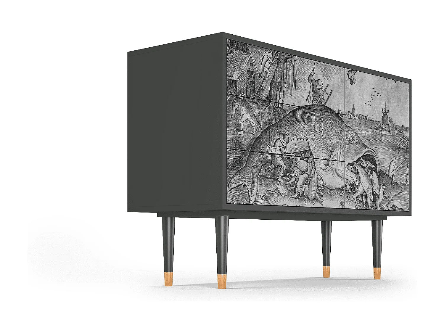 Buffet - 115х84х41 cm - S3 - Big Fish Eat Little, Anthracite