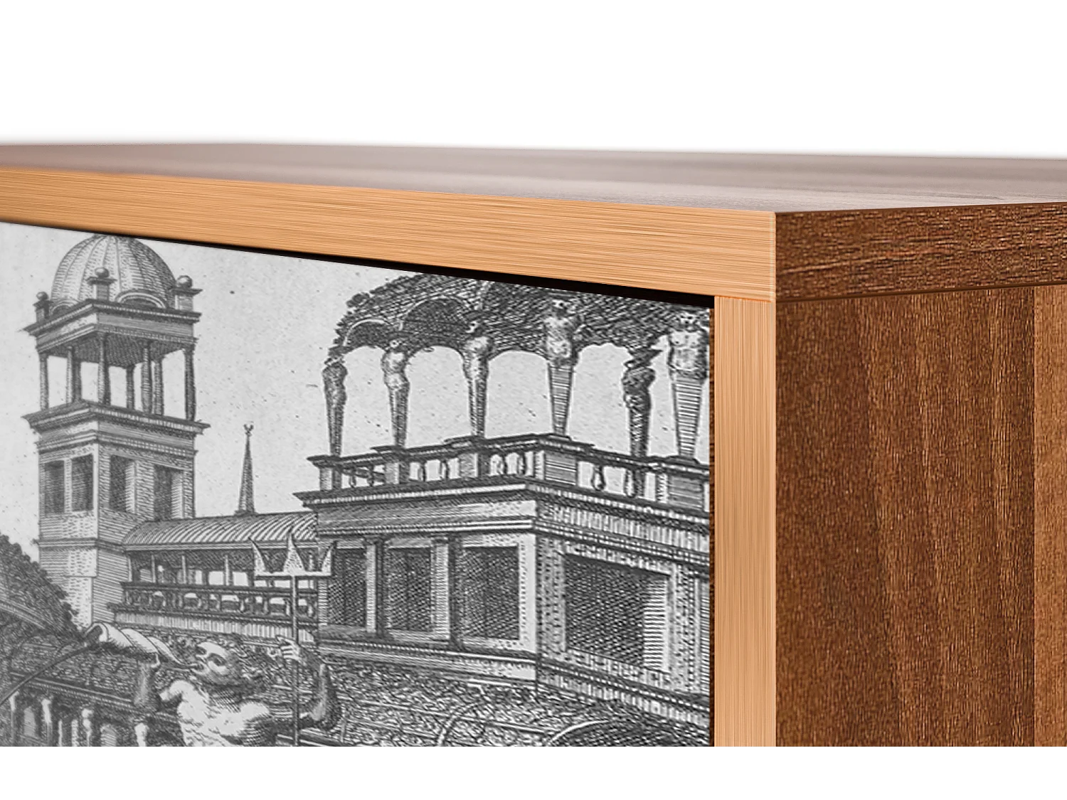 Credenza - 115х84х41 cm - S3 - View of the Piazza, Noce