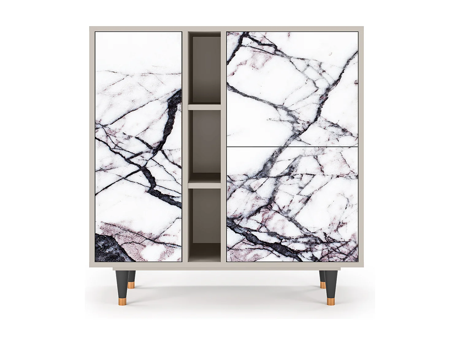 Kredens - 94х96х41 cm - BS5 - Raven Marble, Piaskowy