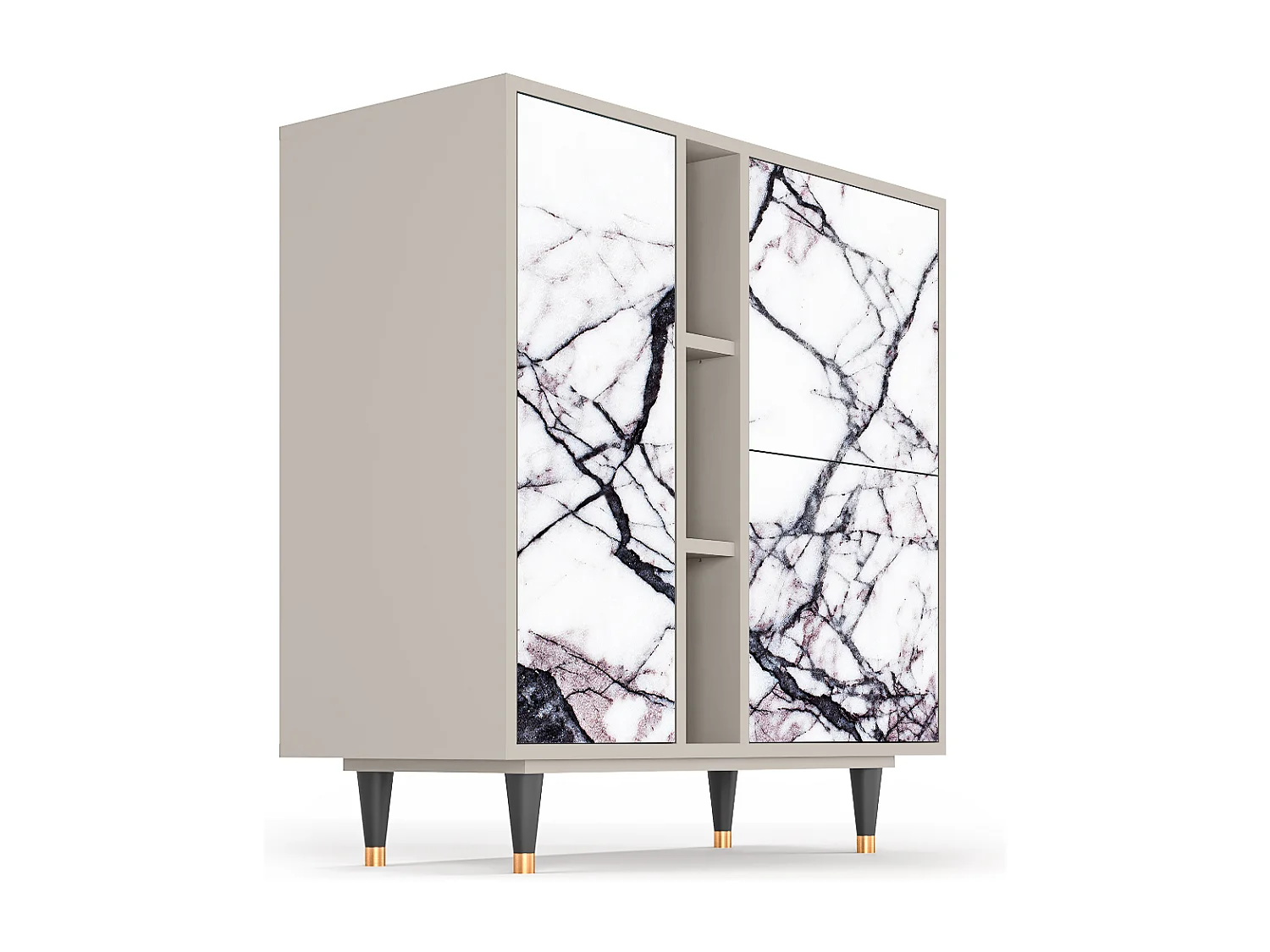 Kredens - 94х96х41 cm - BS5 - Raven Marble, Piaskowy