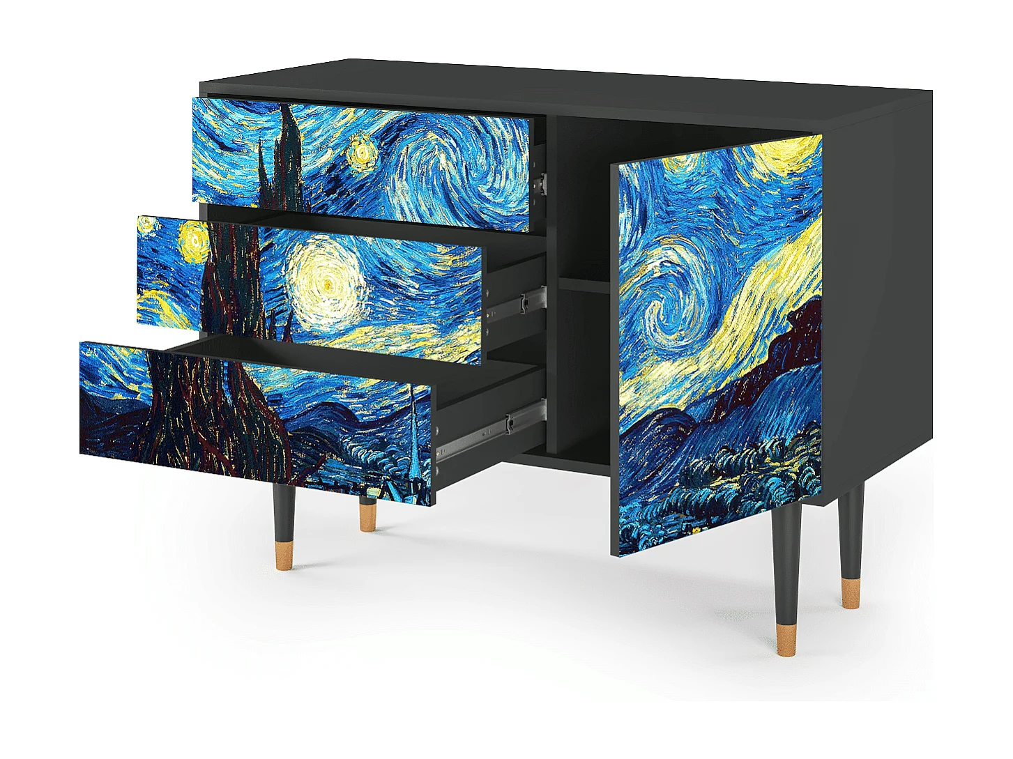 Dressoir - 115х84х41 cm - S3 - The Starry Night  , Antraciet