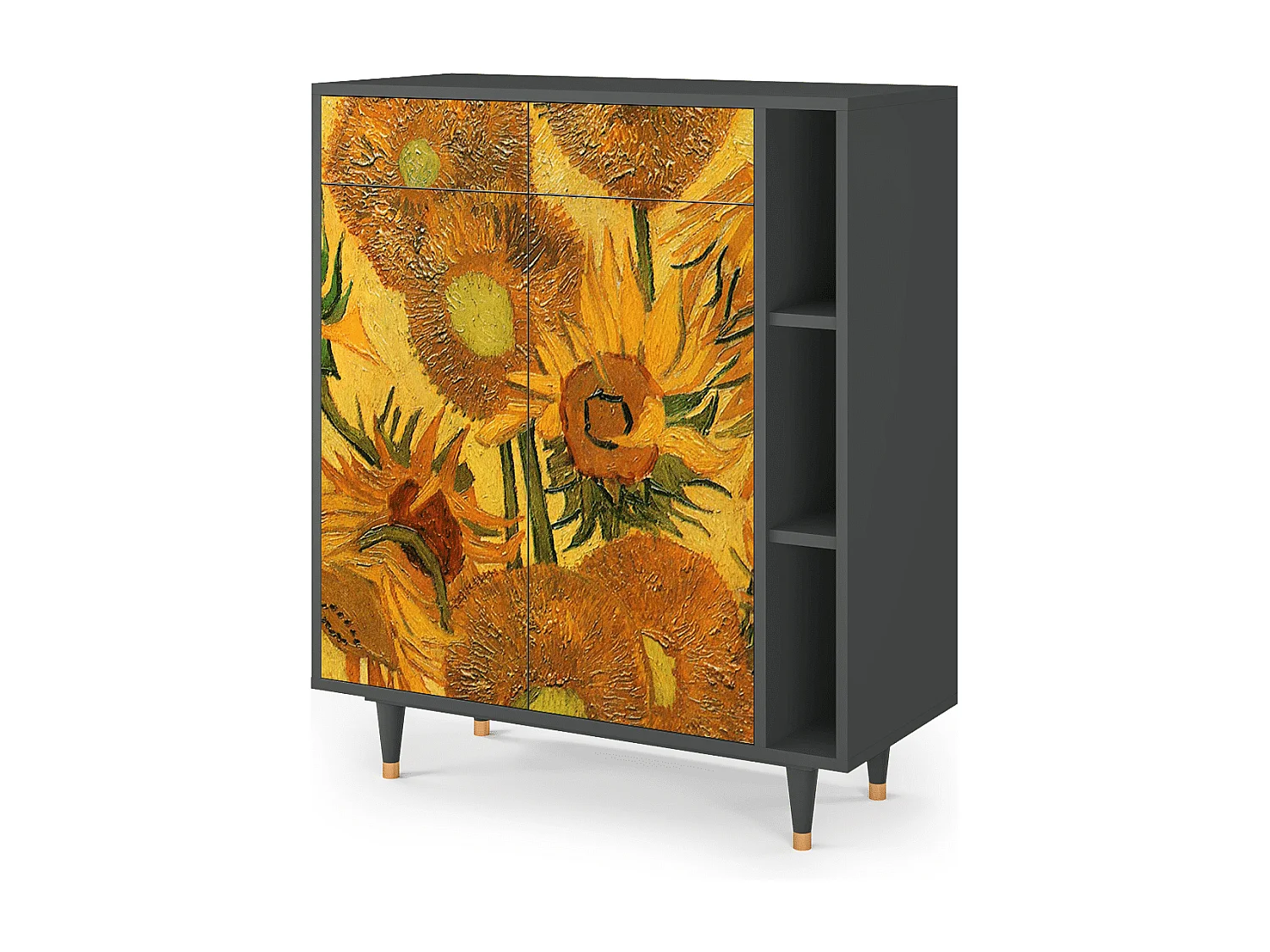 Buffet - 96х110х41 cm - BS6 - Sunflowers, Anthracite