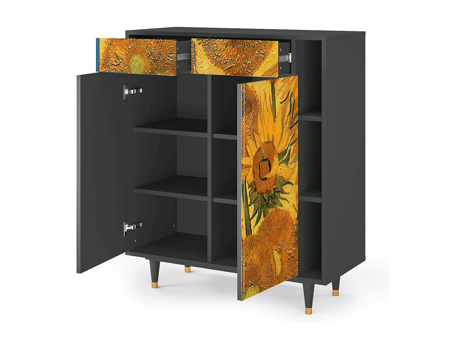 Buffet - 96х110х41 cm - BS6 - Sunflowers, Anthracite