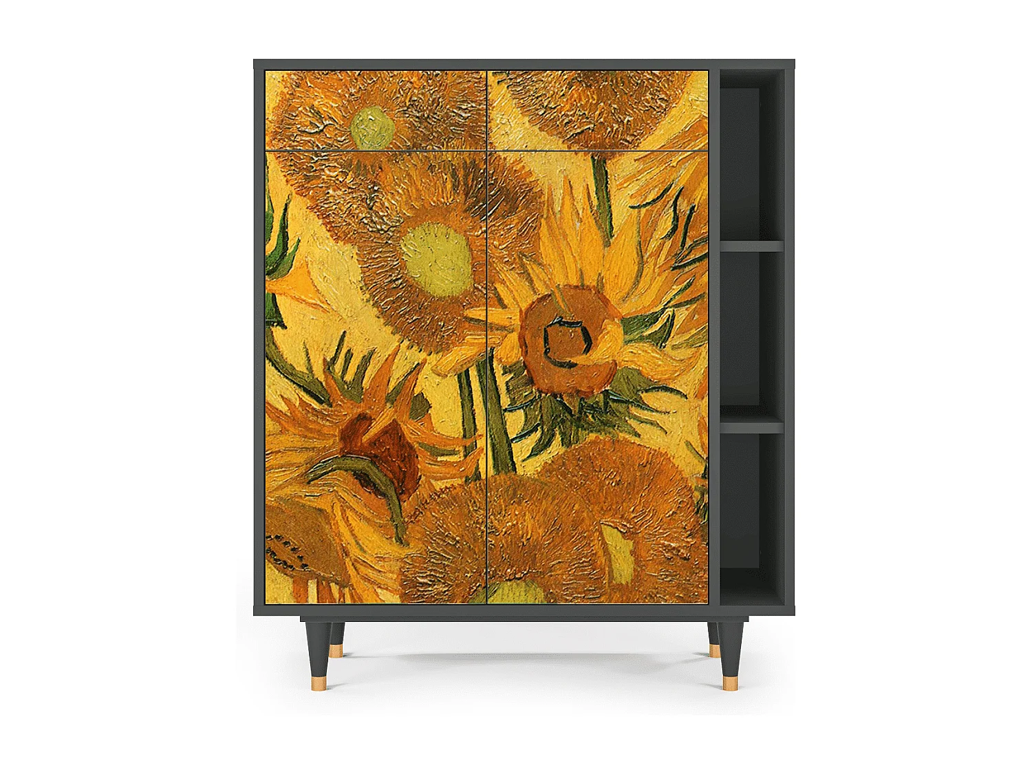 Credenza - 96х110х41 cm - BS6 - Sunflowers, Antracite