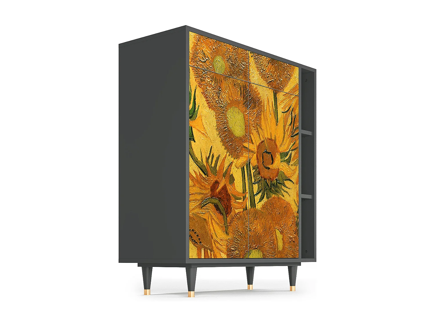 Credenza - 96х110х41 cm - BS6 - Sunflowers, Antracite