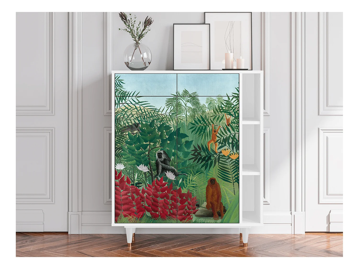 Kredens - 96х110х41 cm - BS6 - Jungles in Paris, Biały