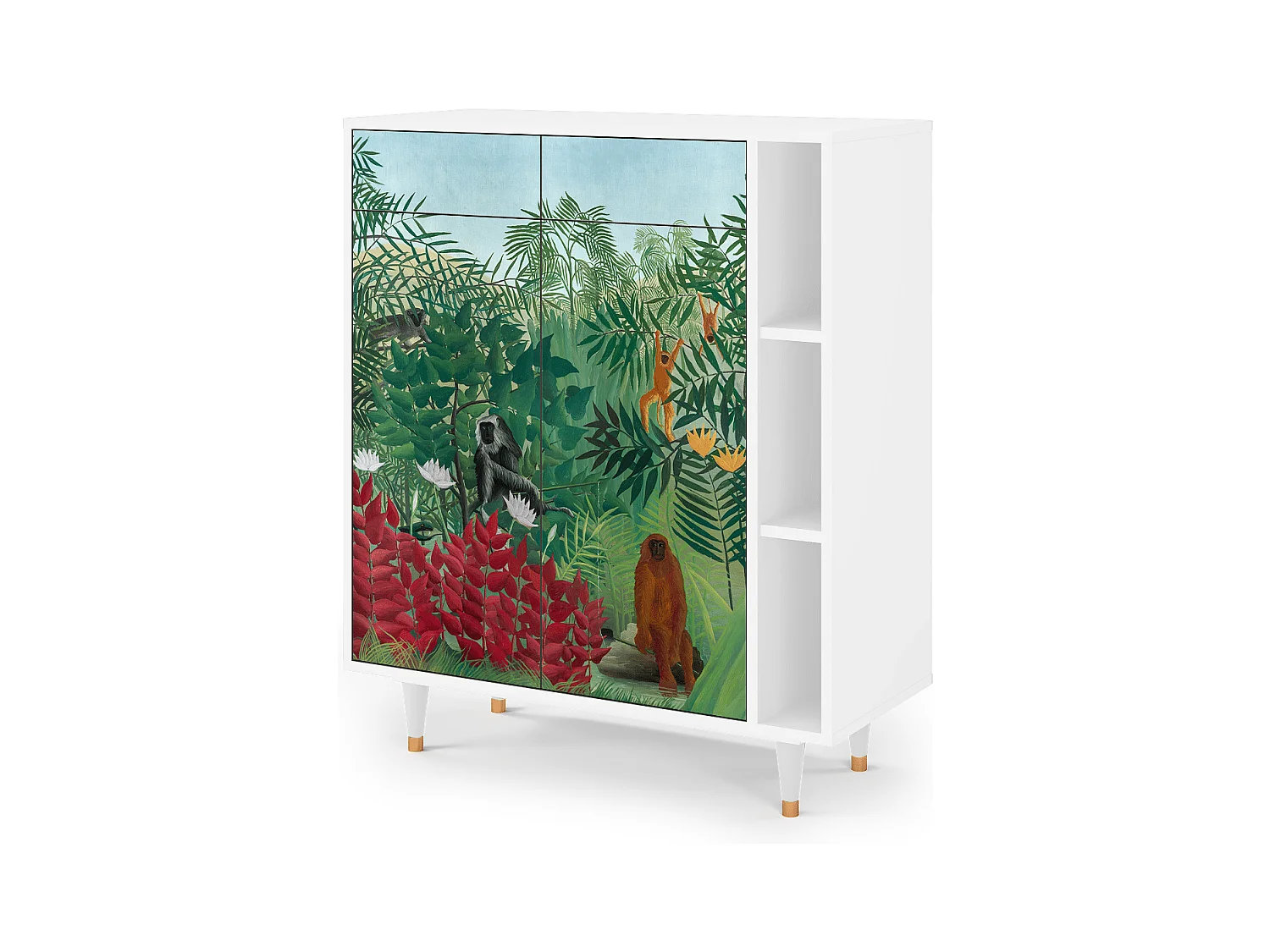 Kredens - 96х110х41 cm - BS6 - Jungles in Paris, Biały