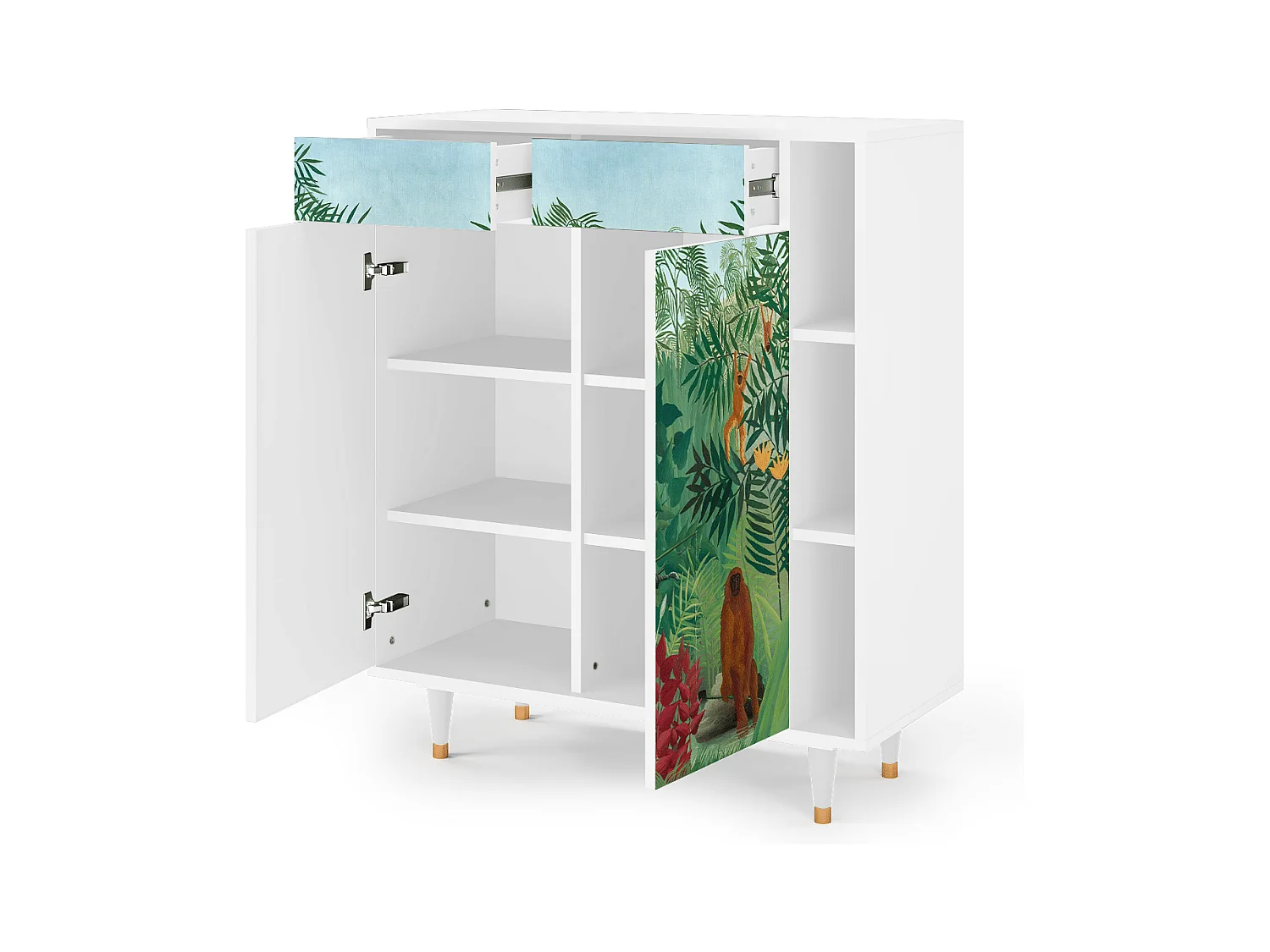 Kredens - 96х110х41 cm - BS6 - Jungles in Paris, Biały