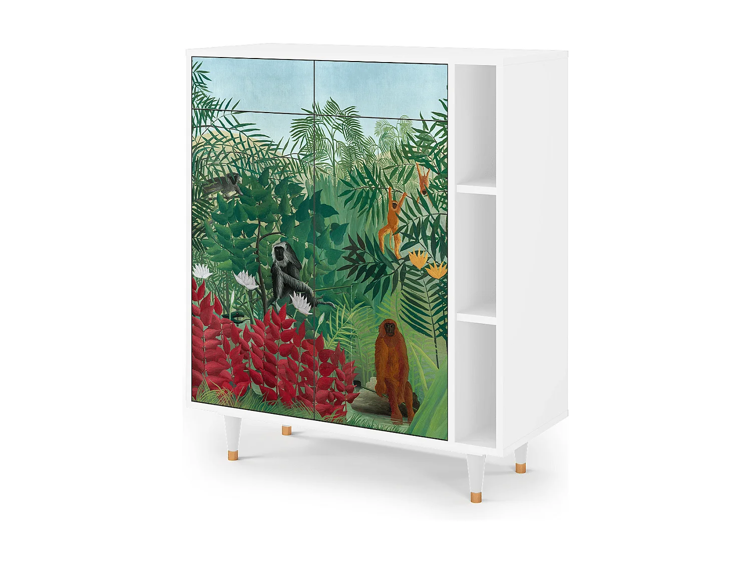 Kredens - 96х110х41 cm - BS6 - Jungles in Paris, Biały