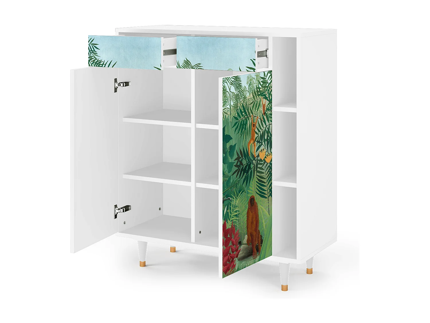 Kredens - 96х110х41 cm - BS6 - Jungles in Paris, Biały