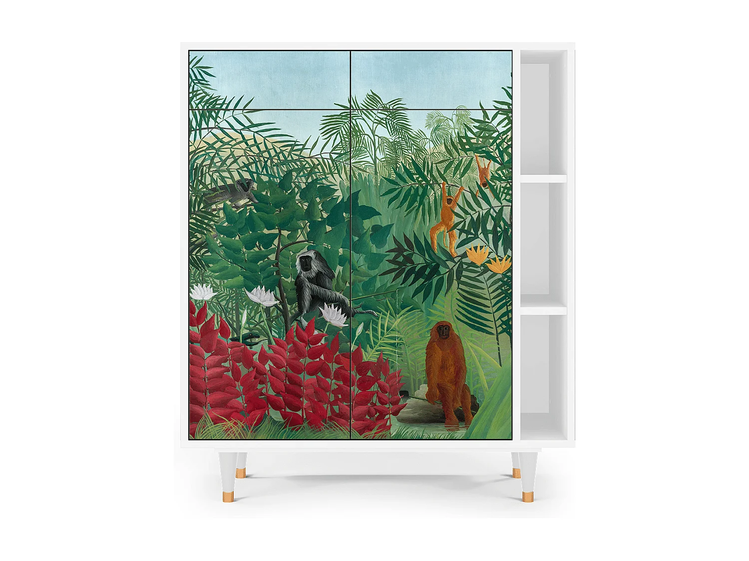 Kredens - 96х110х41 cm - BS6 - Jungles in Paris, Biały